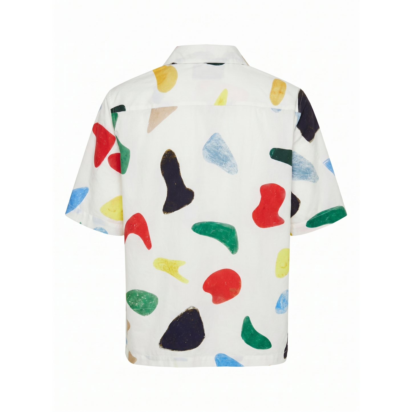 Intarsia Short Sleeve Cotton Boxy Shirt