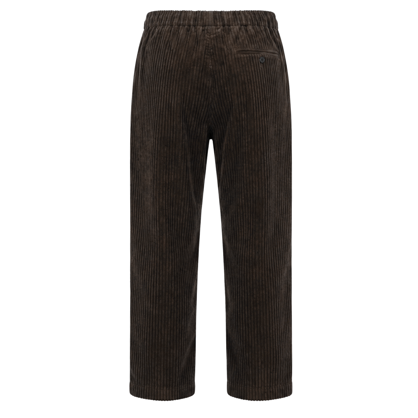 Ed Unlined Exaggerated Cotton Corduroy Drawstring Trousers in Dark Chocolate Brown