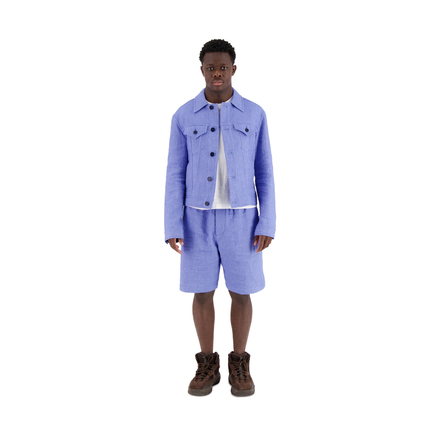 Lilo Unlined Trucker Lofty Wool Blend Jacket Sky Blue