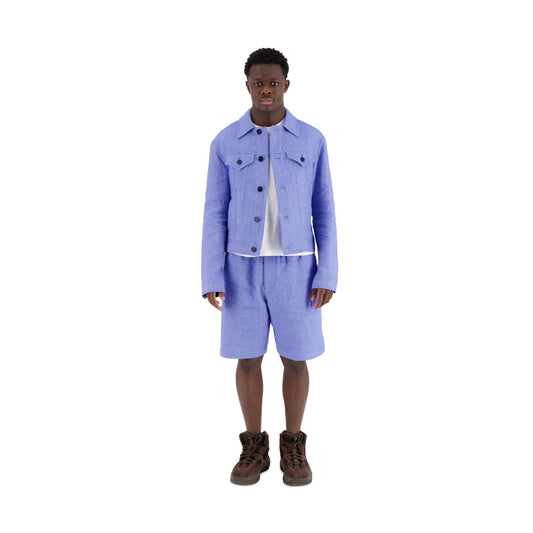 Lilo Unlined Trucker Lofty Wool Blend Jacket Sky Blue