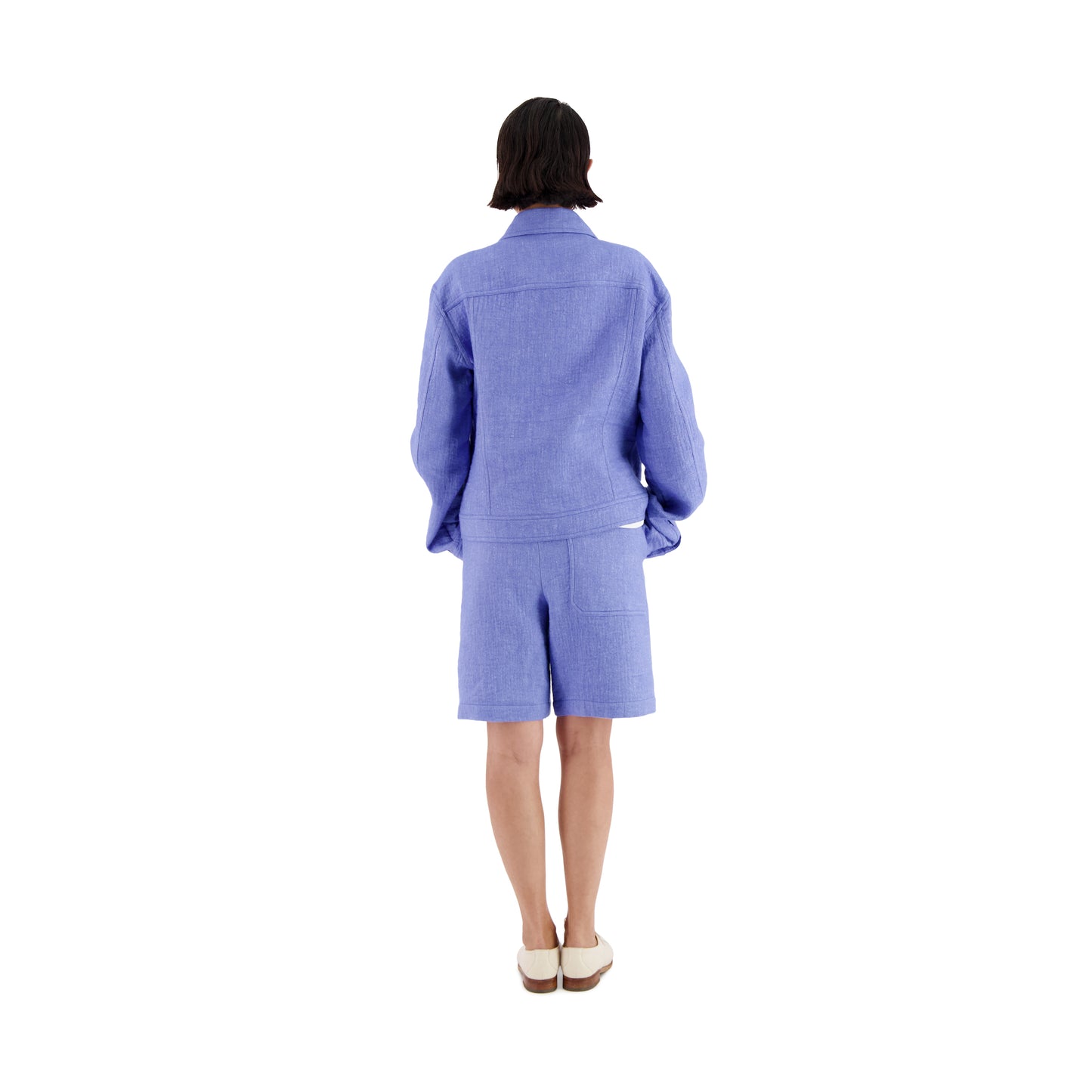 Lilo Unlined Trucker Lofty Wool Blend Jacket Sky Blue