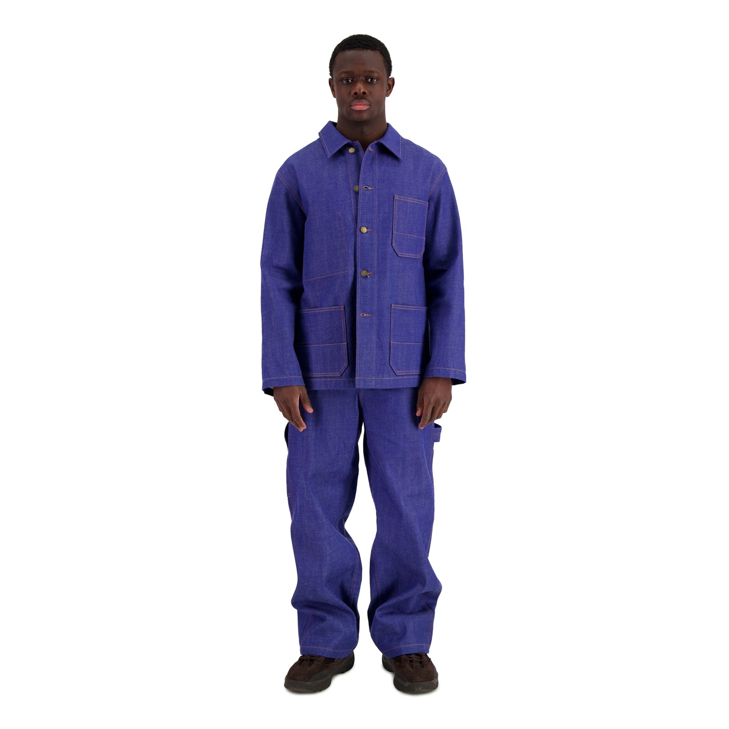 Bill Unlined Denim Workwear Jacket Blue Raw Denim