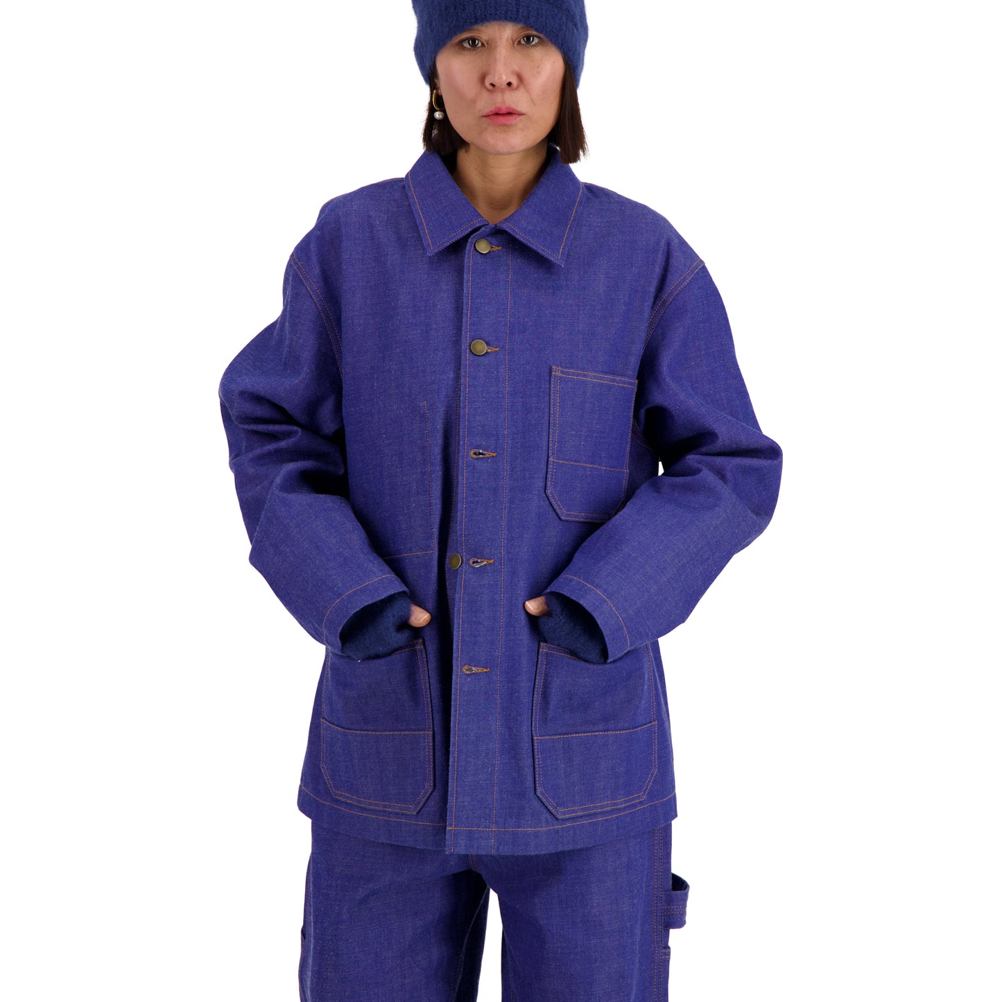 Bill Unlined Denim Workwear Jacket Blue Raw Denim