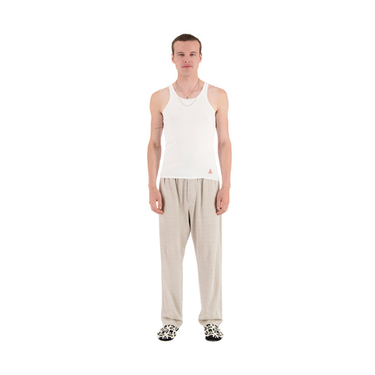 Francis Jersey Rib Octopus Embroided Tank Top White