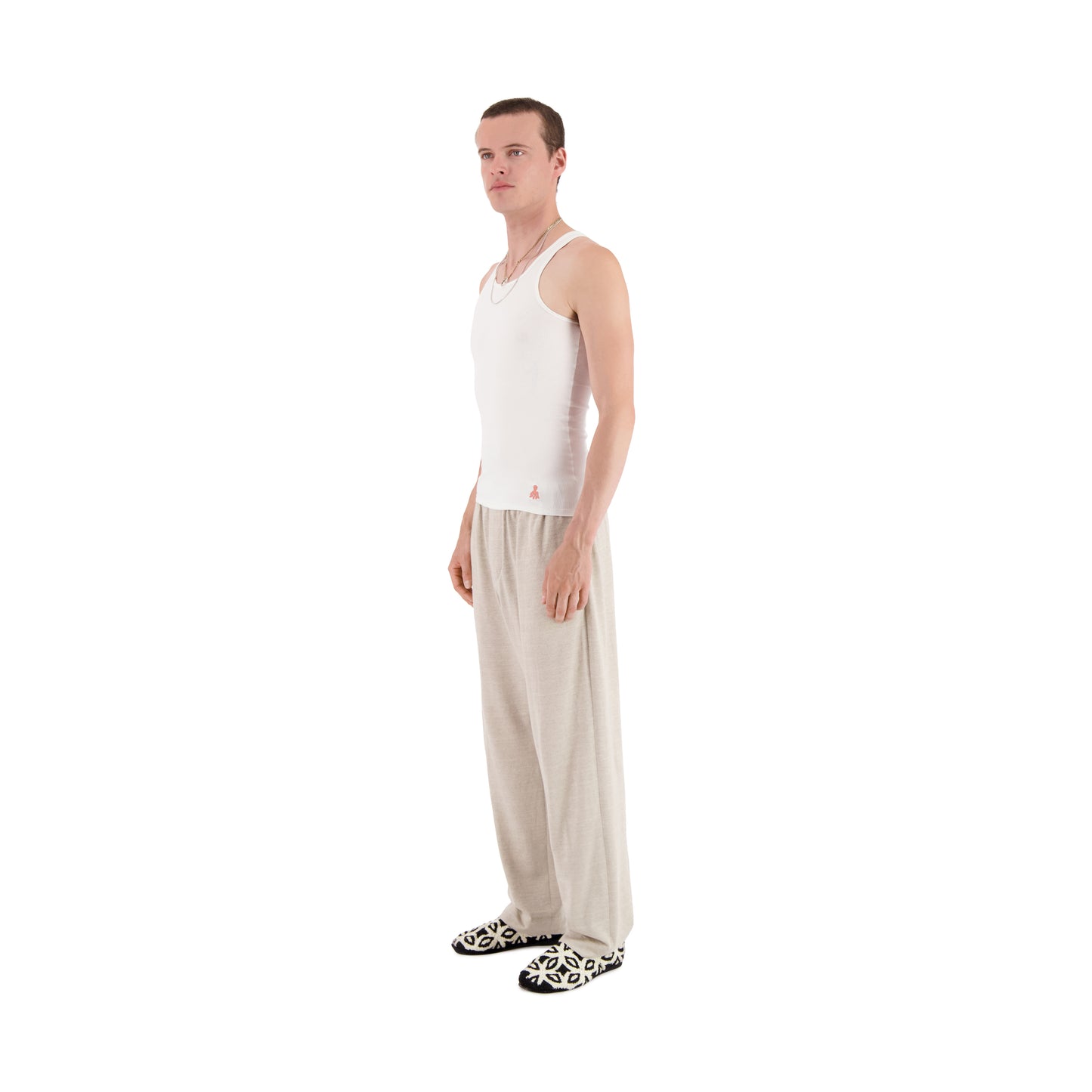 Francis Jersey Rib Octopus Embroided Tank Top White