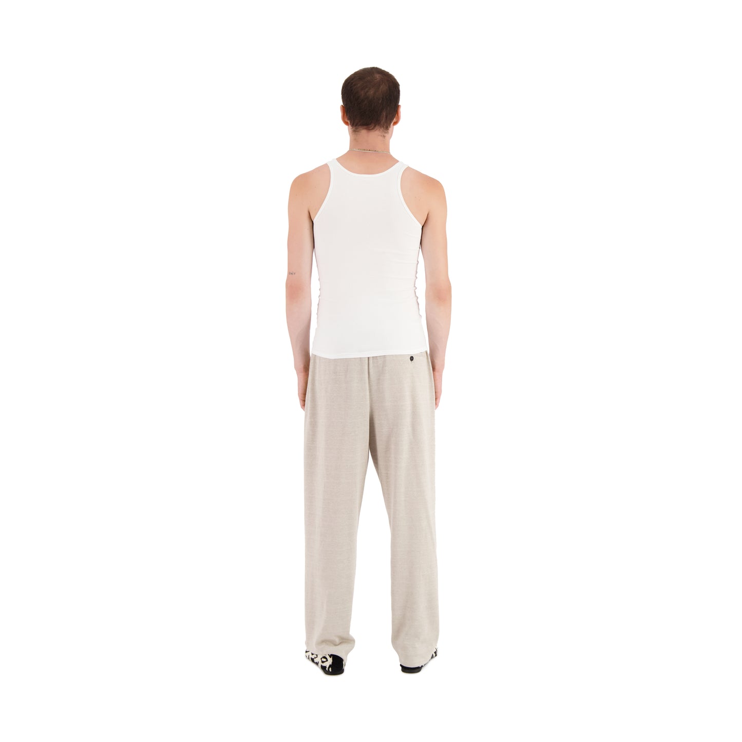 Francis Jersey Rib Octopus Embroided Tank Top White