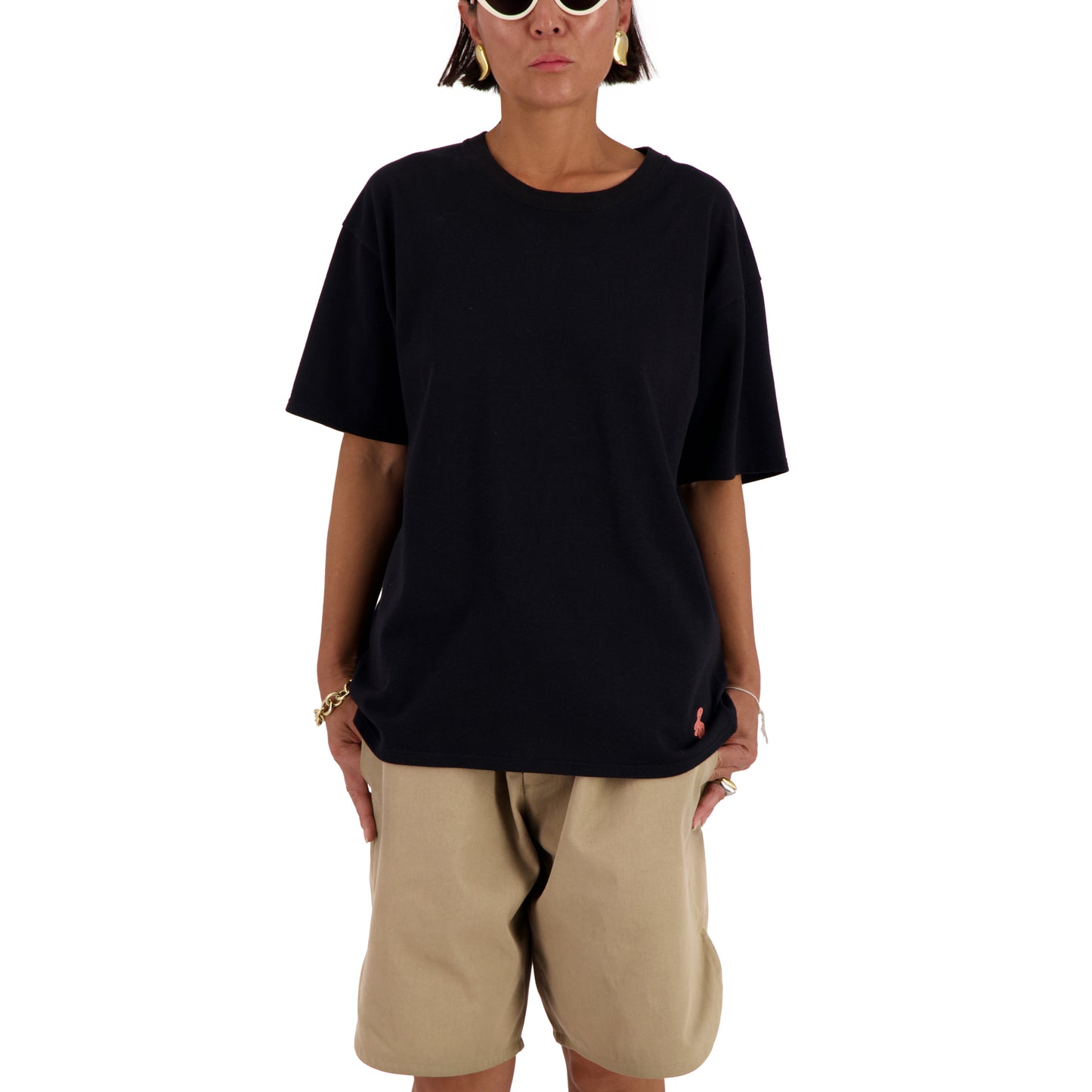 Peter Jersey Cotton Octopus Embroided T Shirt Black