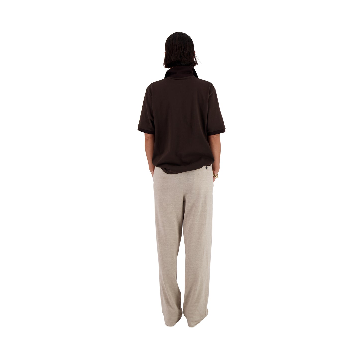 Frank Ss Octopus Embroidery Jersey Cotton Piquet Polo Dark Chocolate Brown