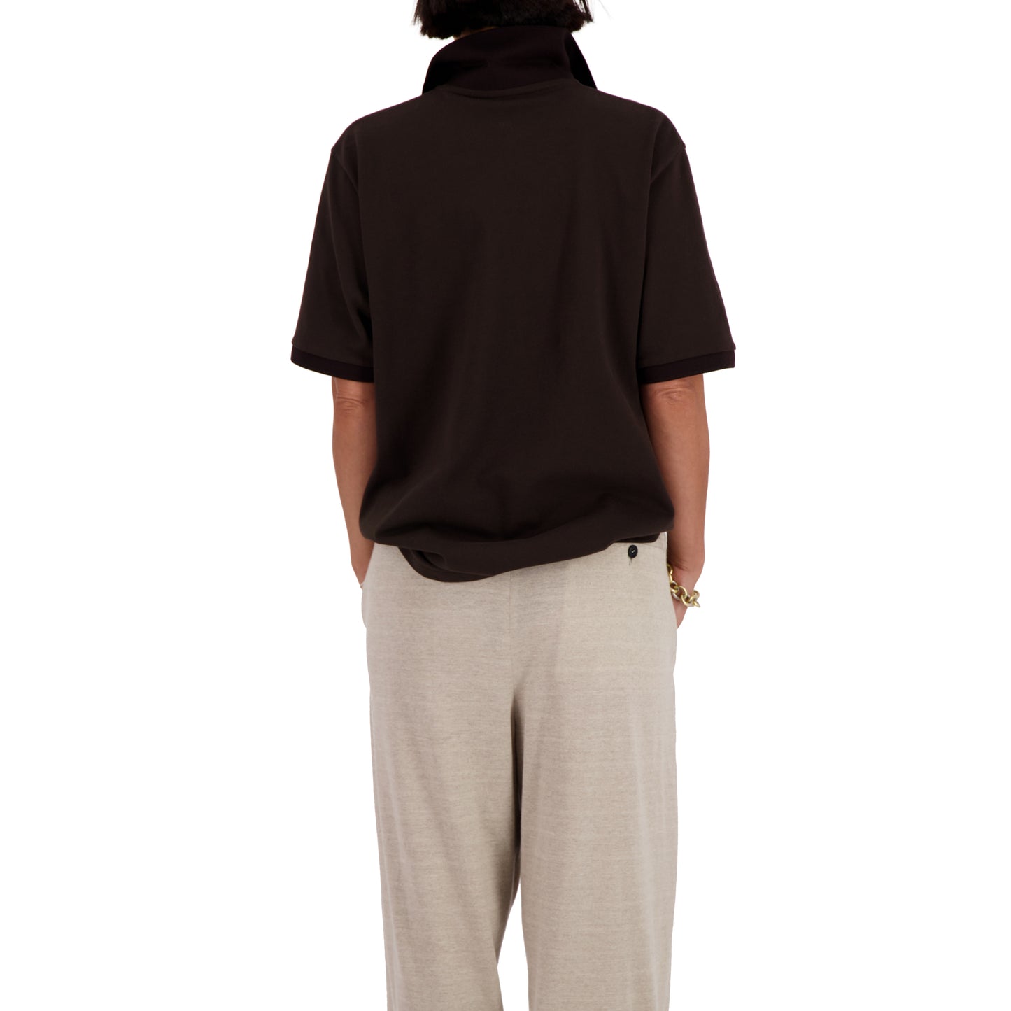 Frank Ss Octopus Embroidery Jersey Cotton Piquet Polo Dark Chocolate Brown