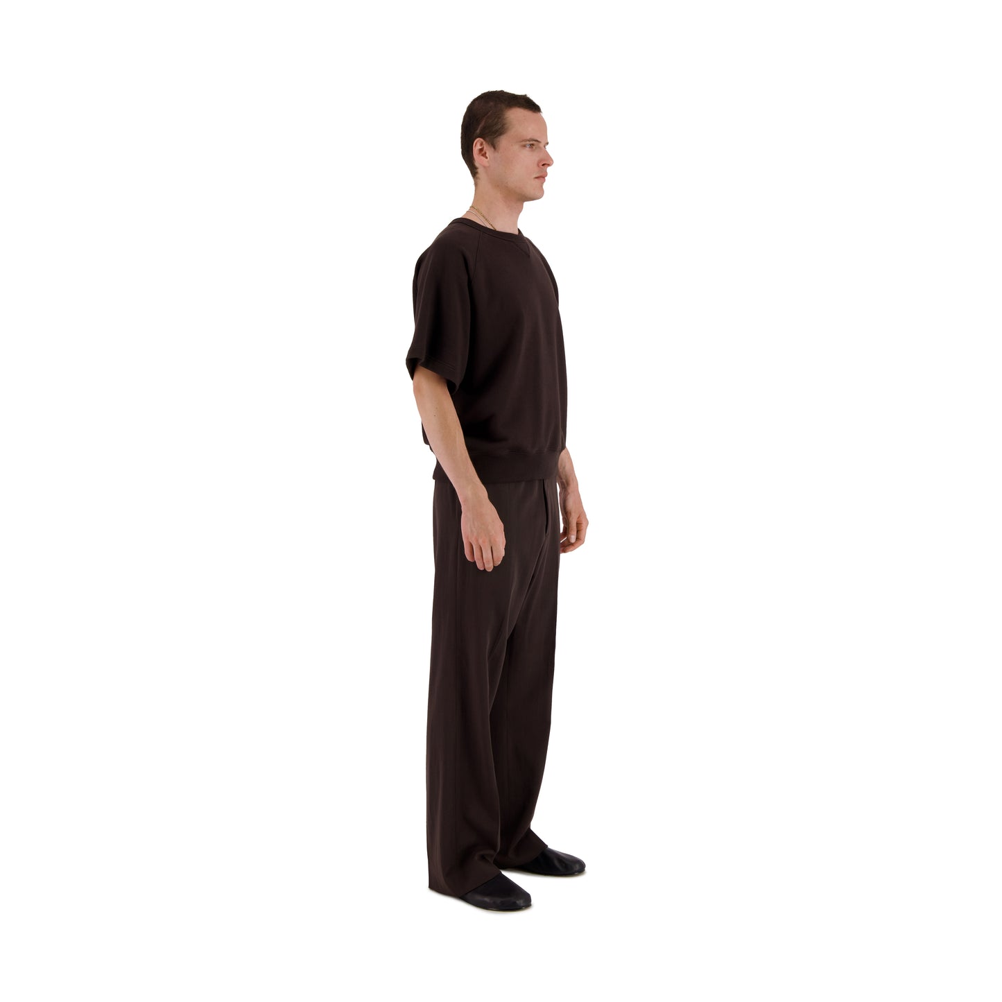 Sigmar Jersey Cotton Short Sleeve Crew Neck Dark Chocolate Brown