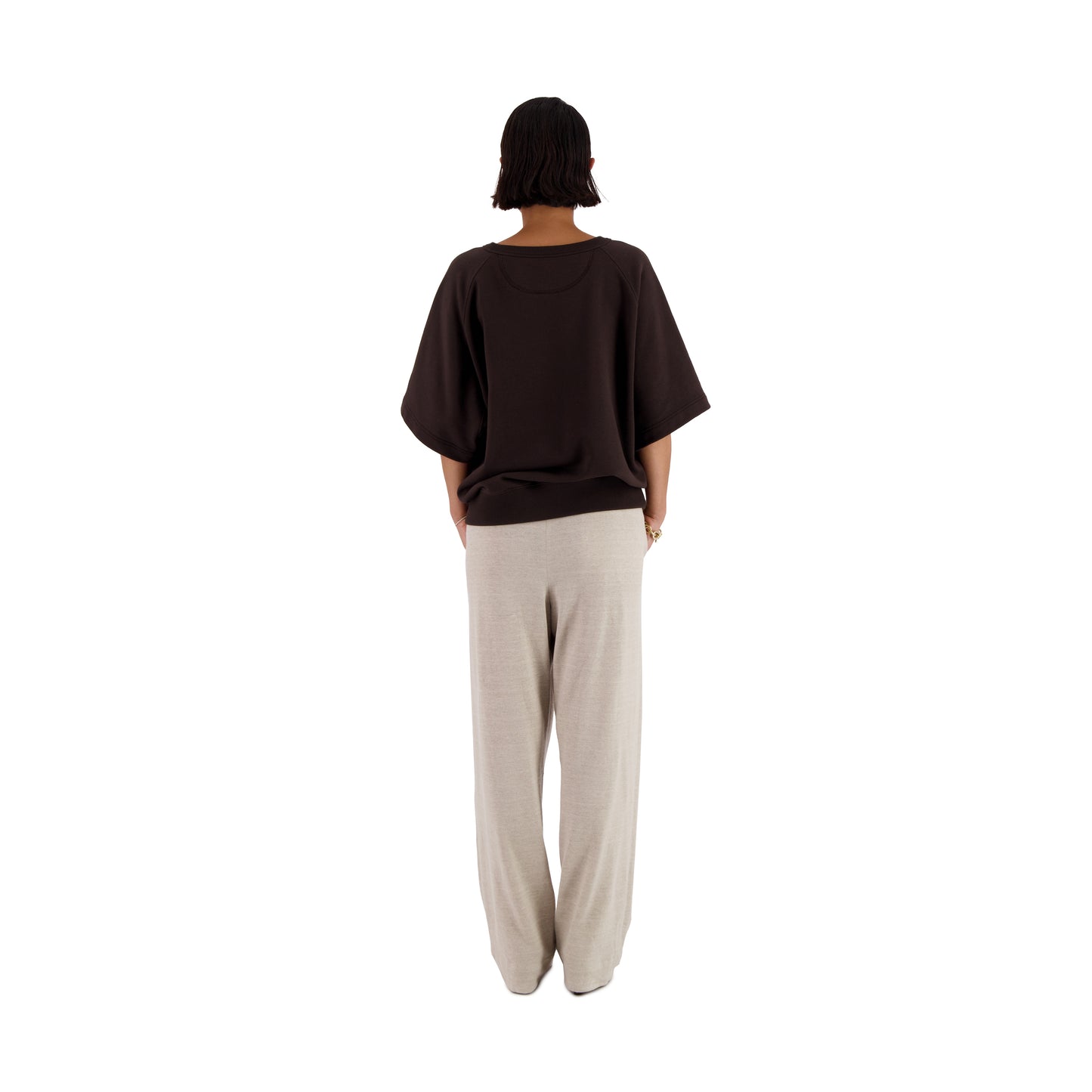 Sigmar Jersey Cotton Short Sleeve Crew Neck Dark Chocolate Brown