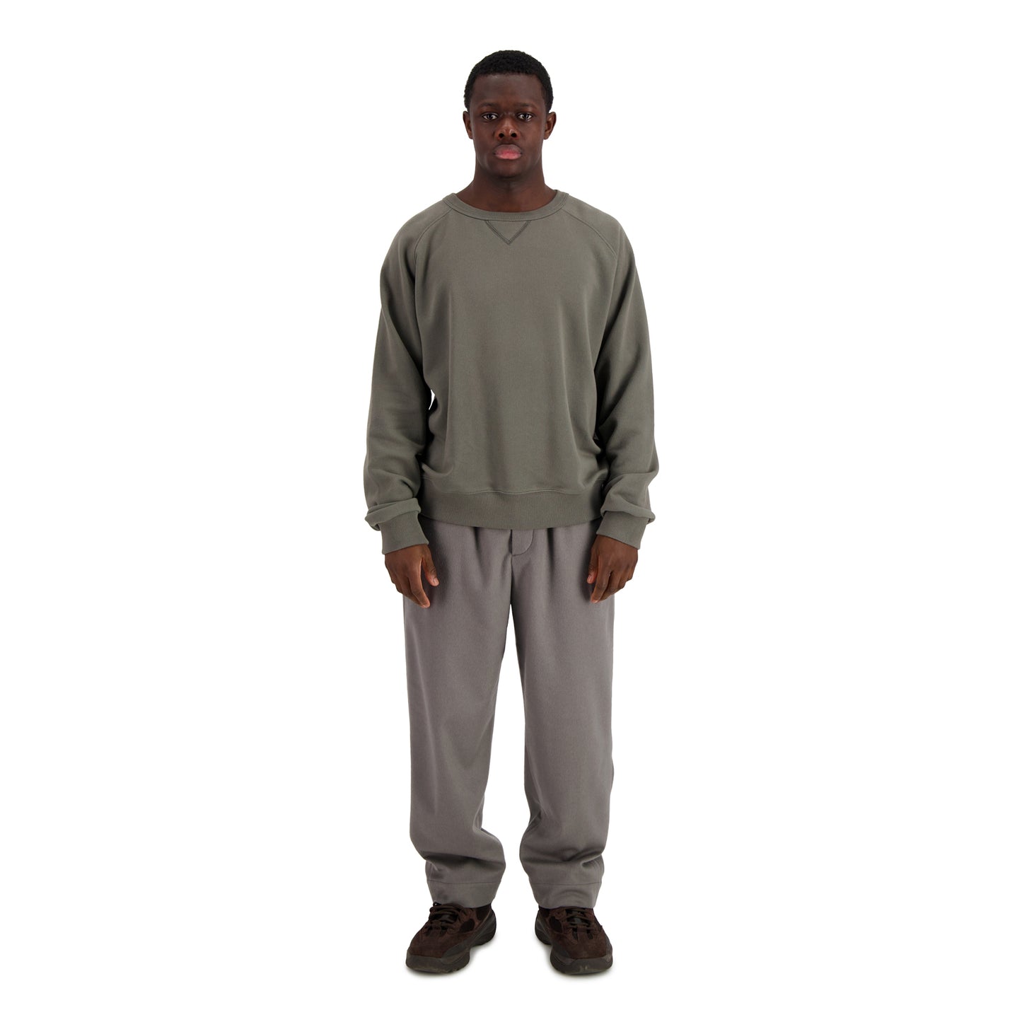 Joseph Jersey Cotton Crew Neck Weimaraner Grey