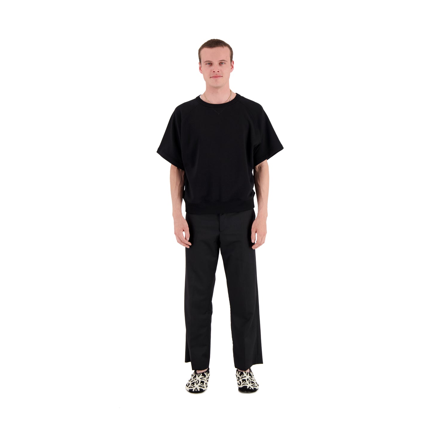 Sigmar Jersey Cotton Short Sleeve Crew Neck Black