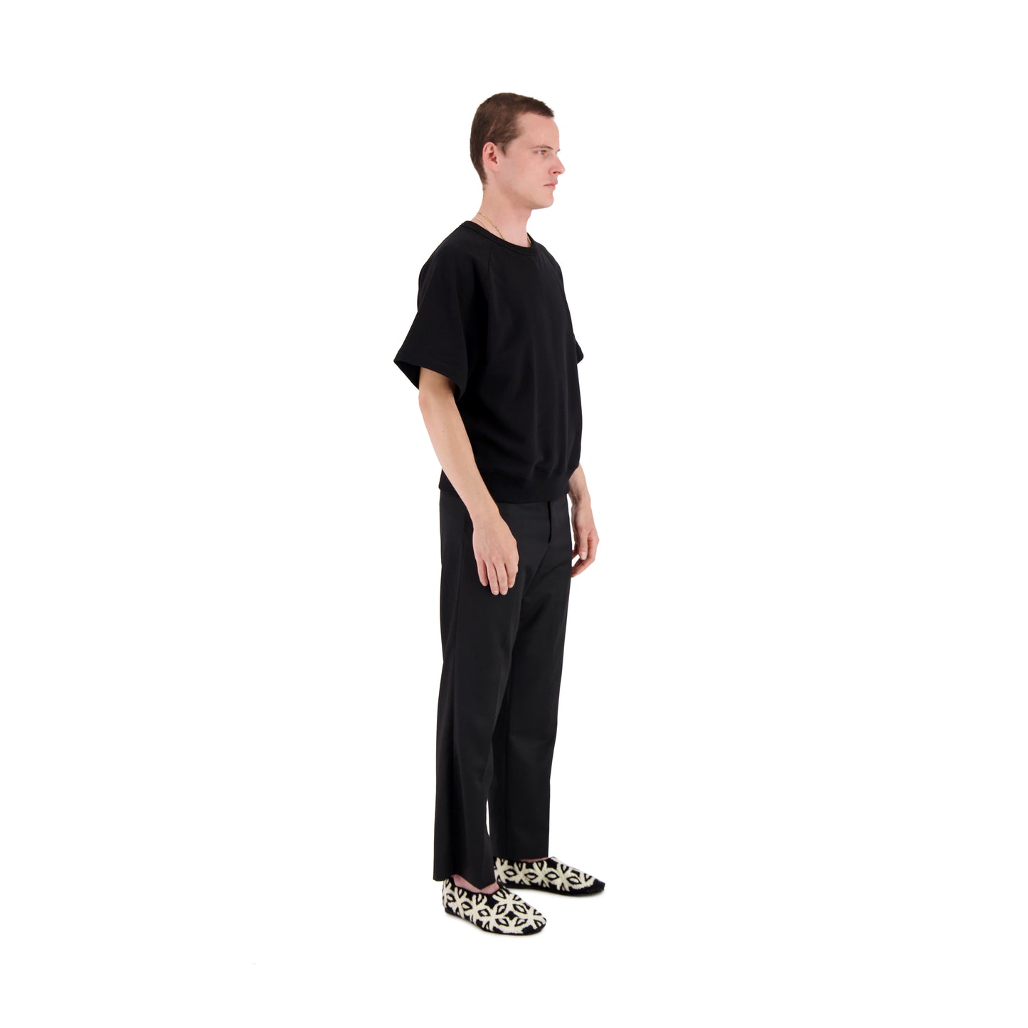 Sigmar Jersey Cotton Short Sleeve Crew Neck Black