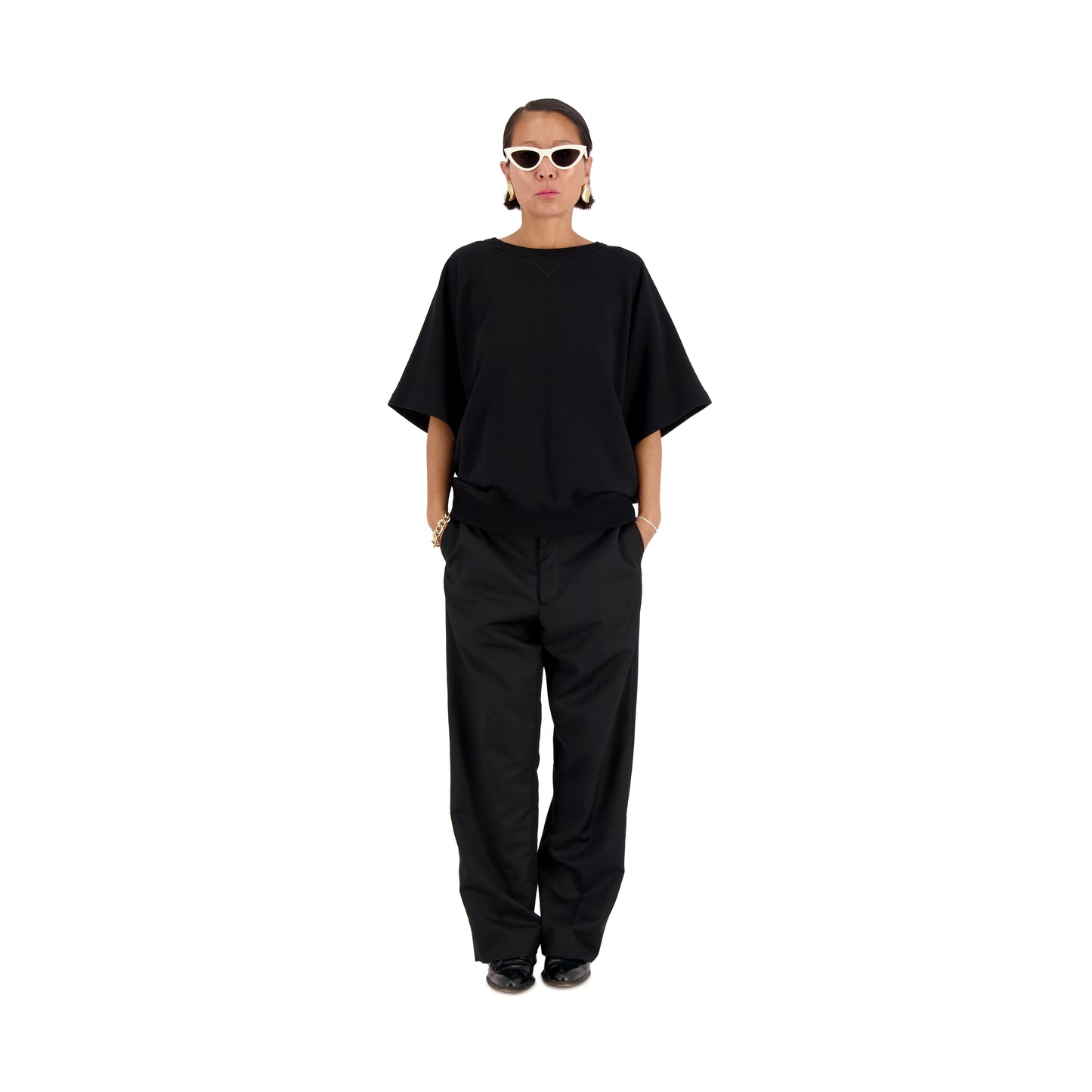 Sigmar Jersey Cotton Short Sleeve Crew Neck Black