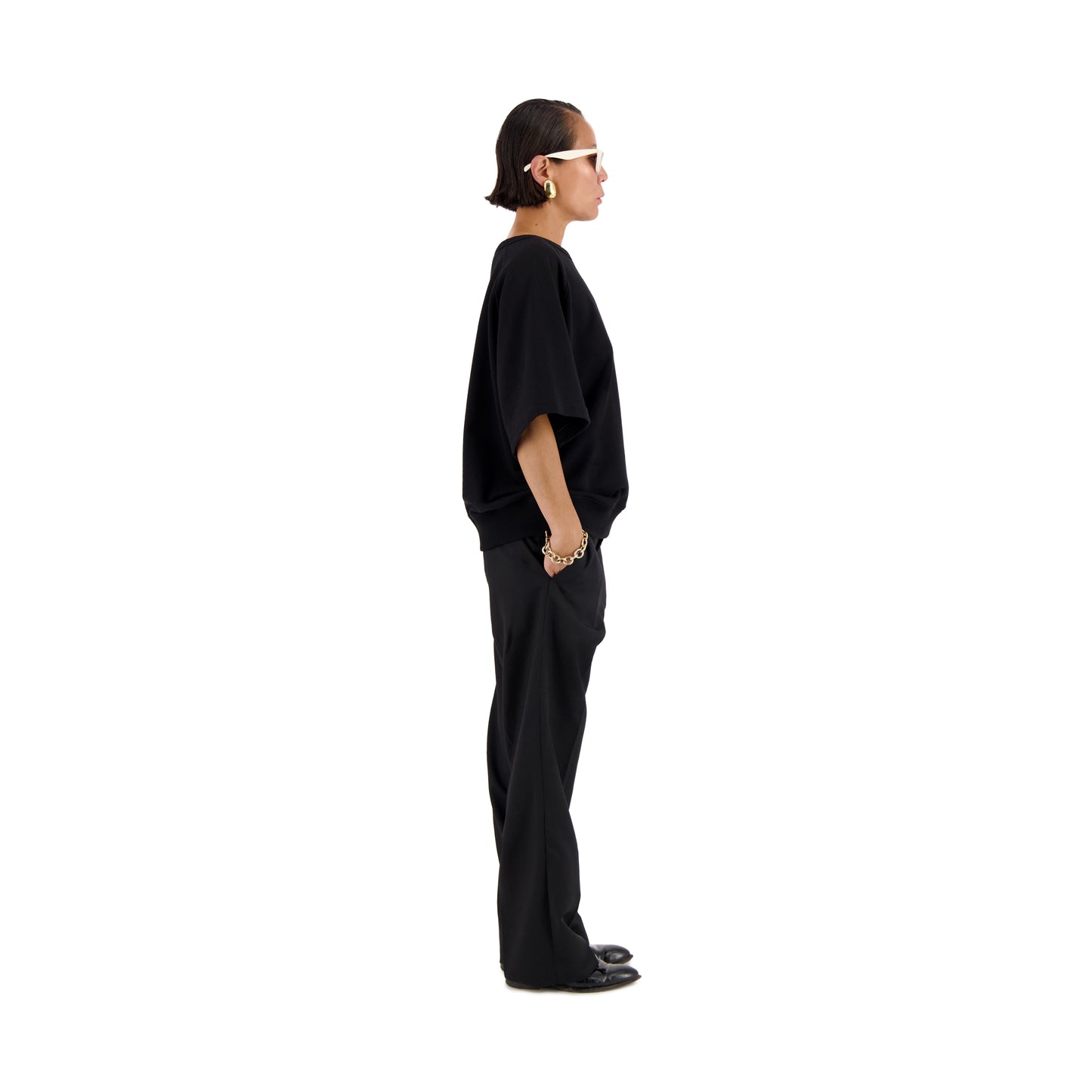 Sigmar Jersey Cotton Short Sleeve Crew Neck Black