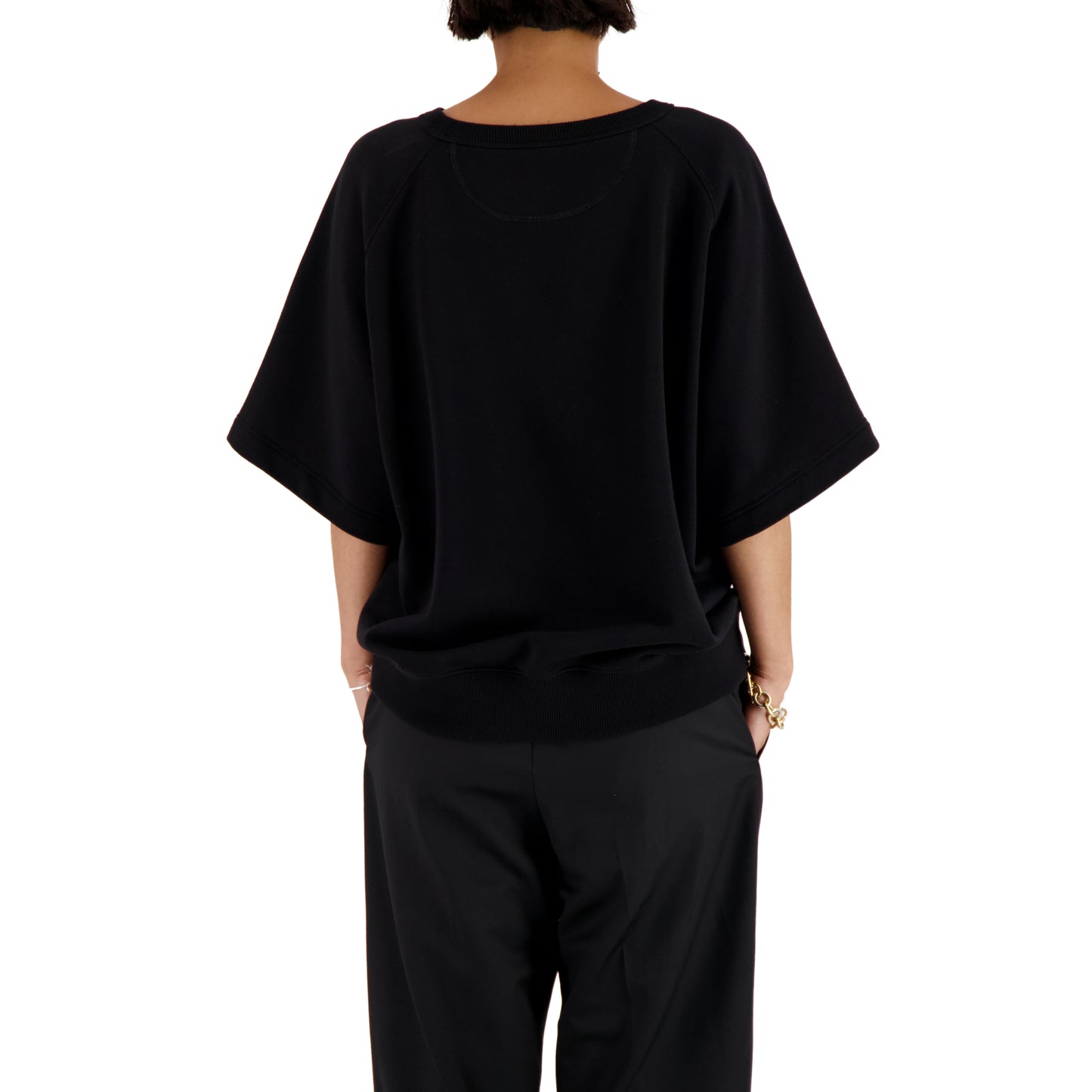 Sigmar Jersey Cotton Short Sleeve Crew Neck Black