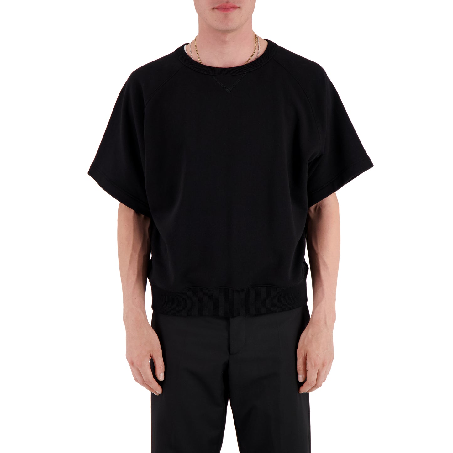 Sigmar Jersey Cotton Short Sleeve Crew Neck Black