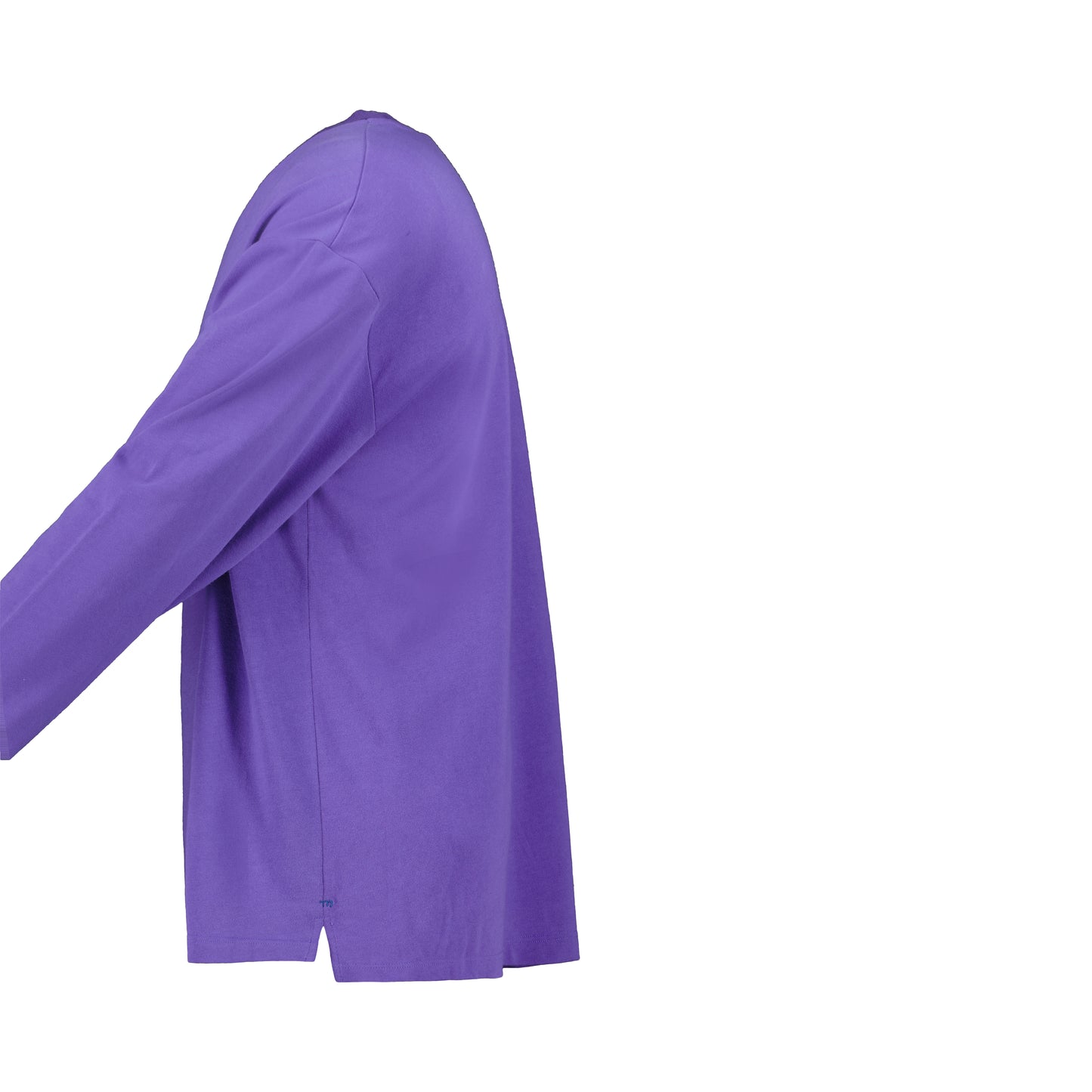Robert Long Sleeve Cotton T Shirt Bright Purple
