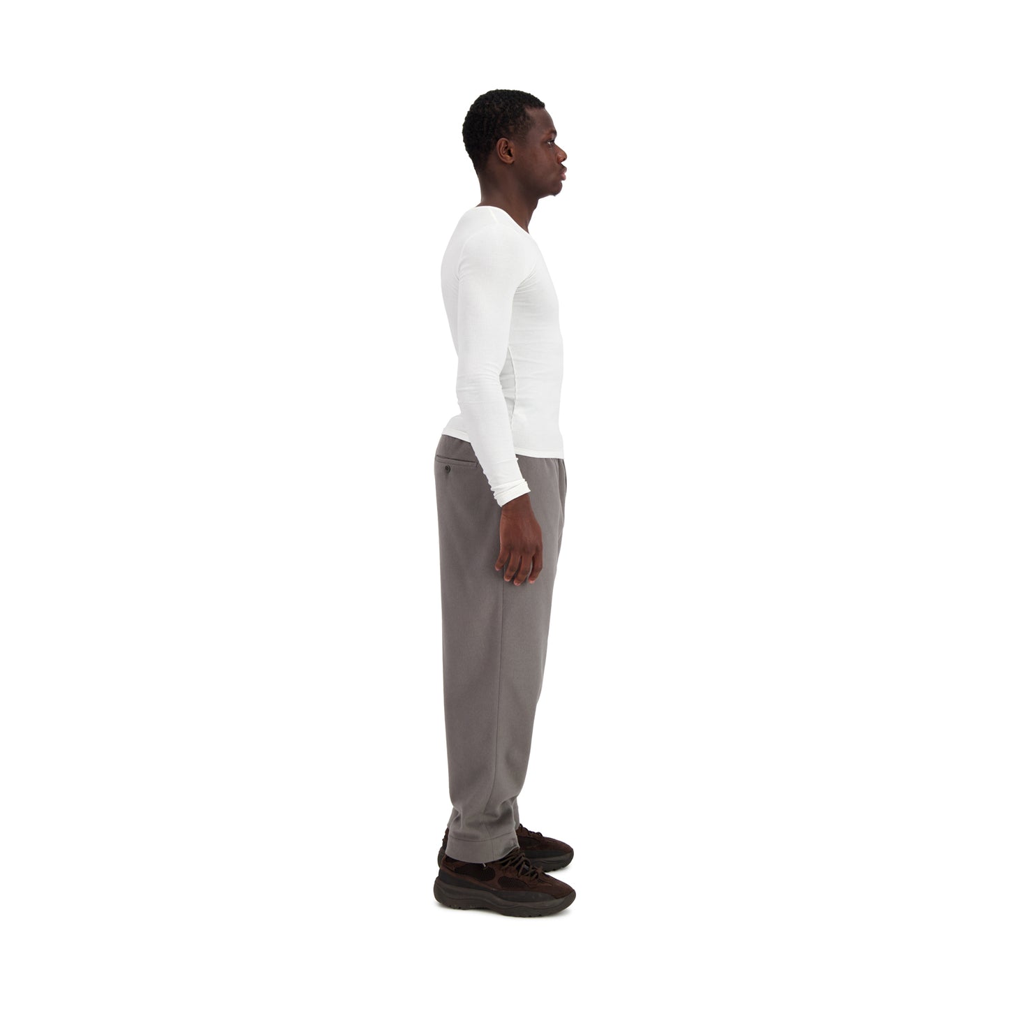 Mark Jersey Longsleeve Rib T-Shirt White