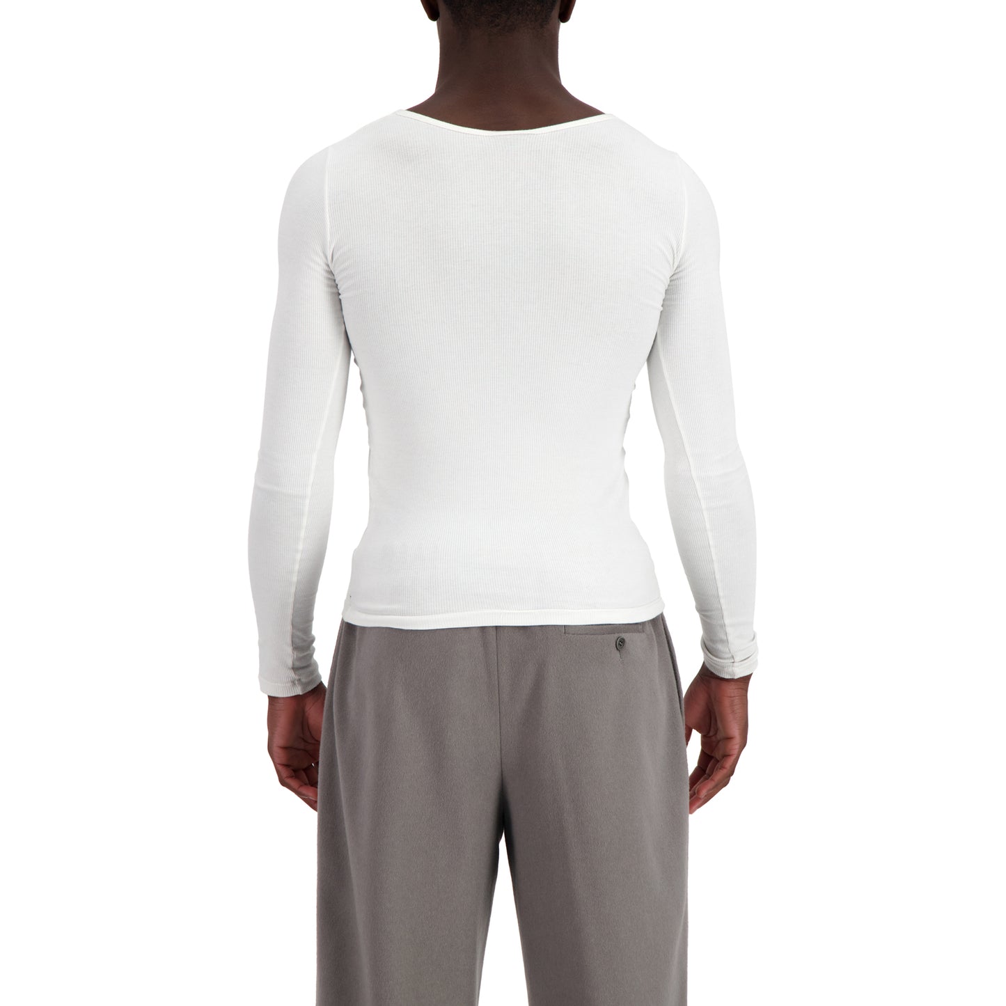 Mark Jersey Longsleeve Rib T-Shirt White