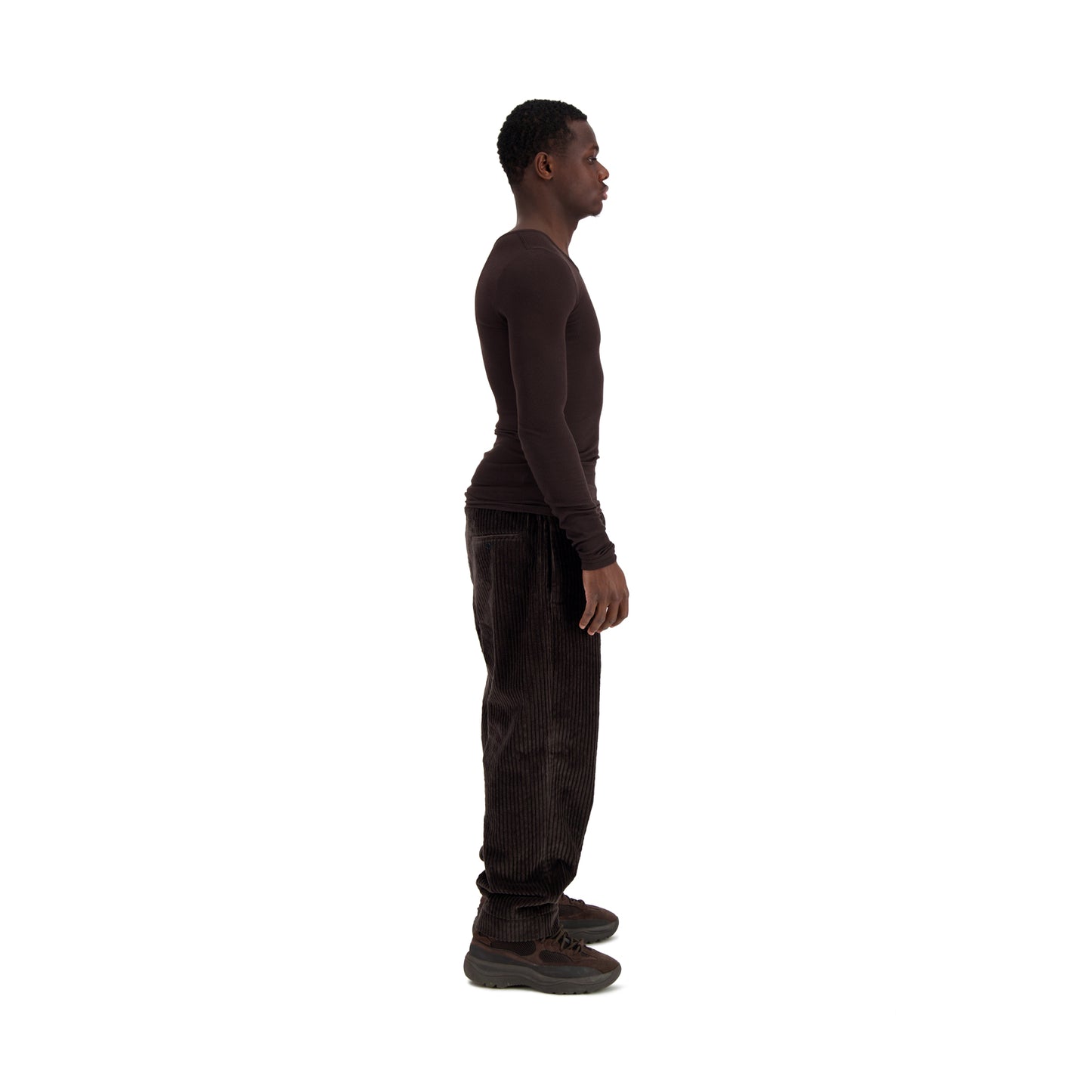 Mark Jersey Longsleeve Rib T-Shirt Dark Chocolate Brown