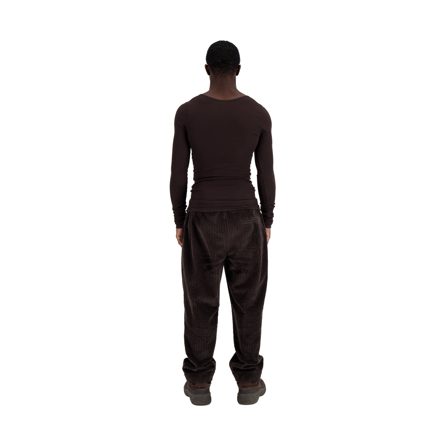 Mark Jersey Longsleeve Rib T-Shirt Dark Chocolate Brown
