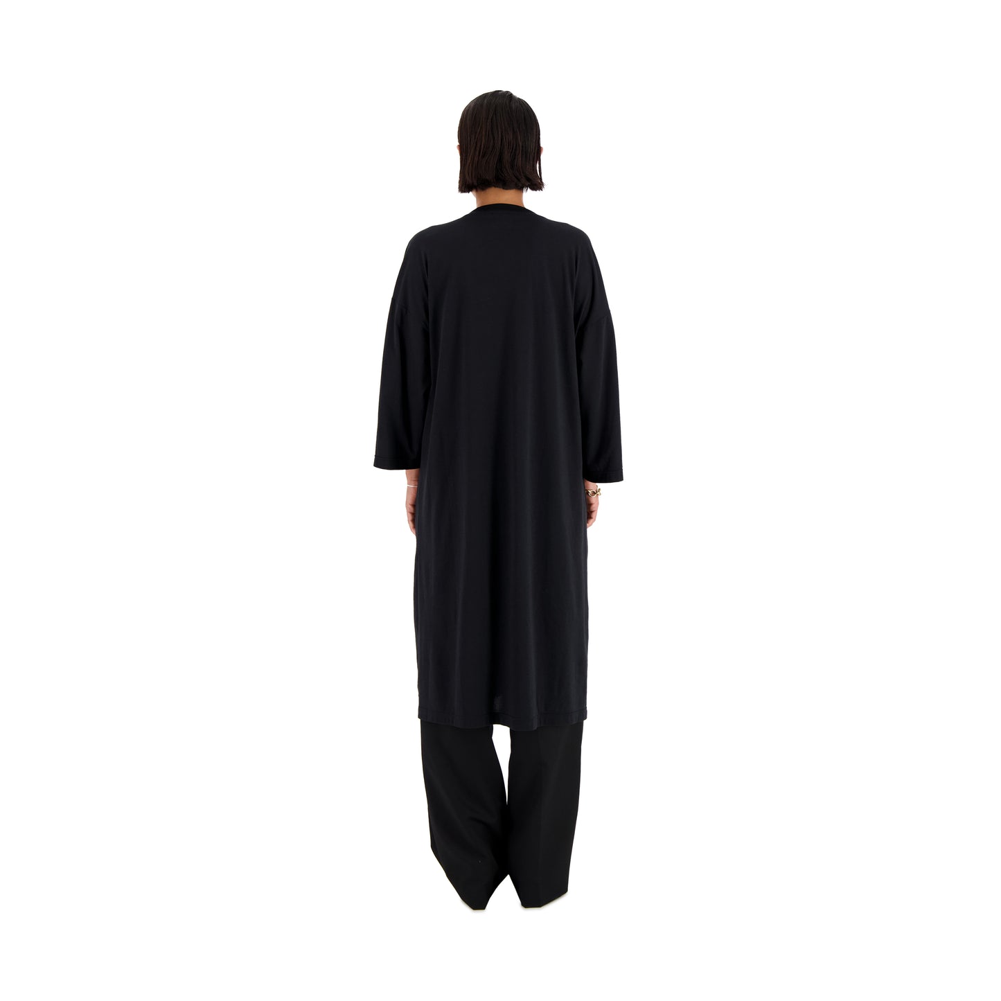 Damien Jersey Cotton Extralong T Shirt Black