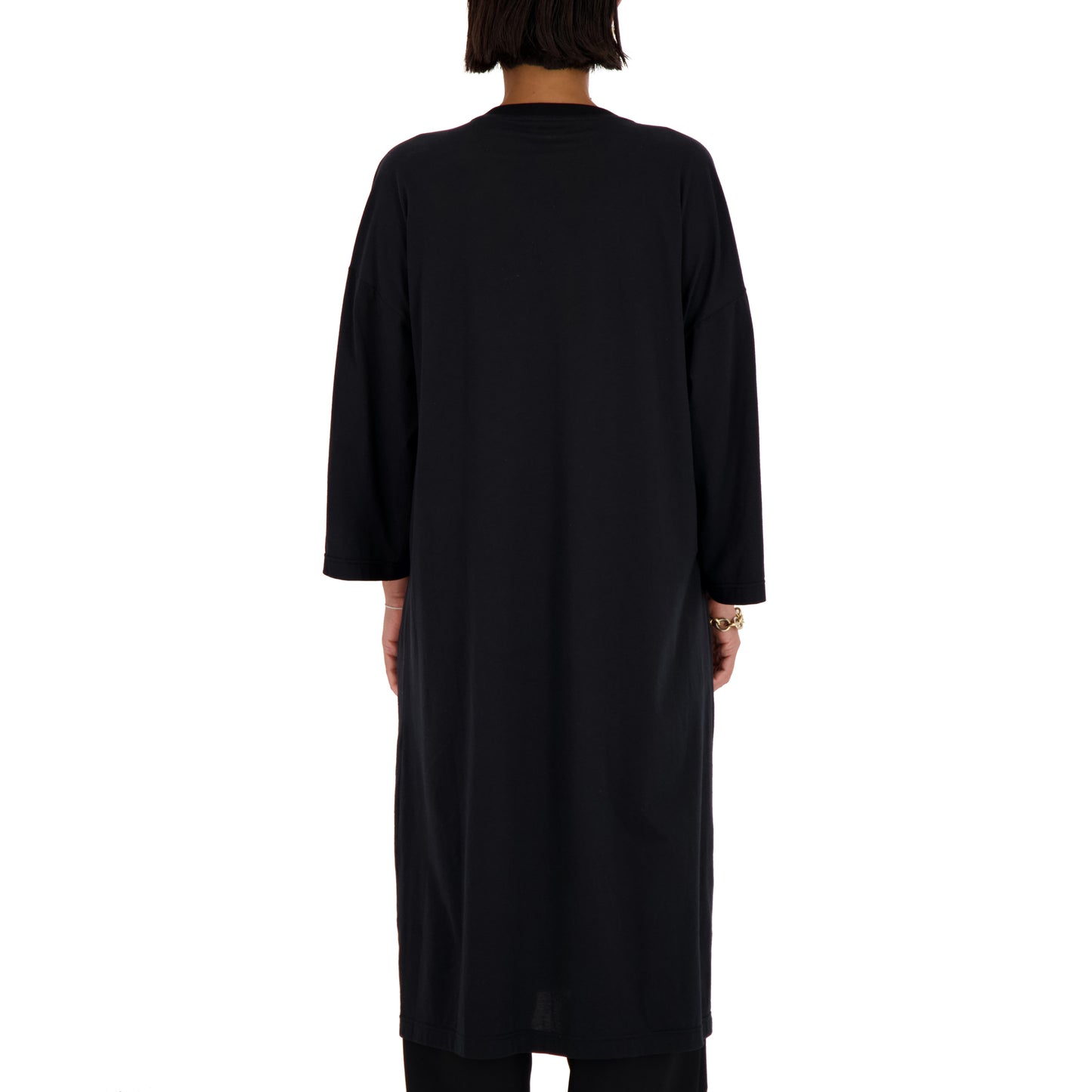 Damien Jersey Cotton Extralong T Shirt Black