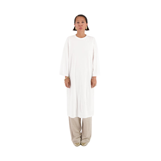 Damien Jersey Cotton Extralong T Shirt White