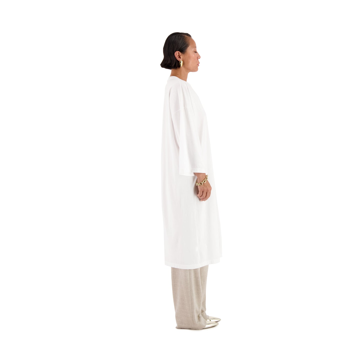 Damien Jersey Cotton Extralong T Shirt White
