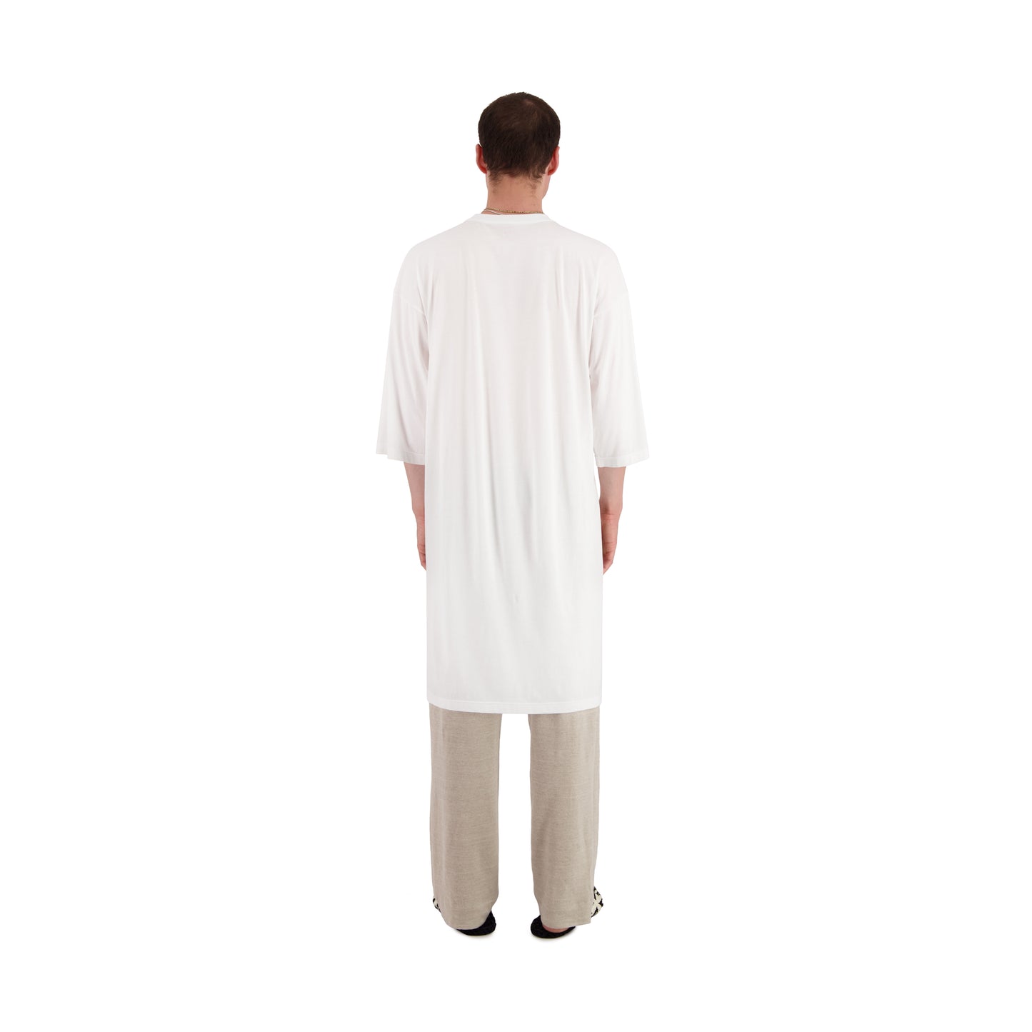 Damien Jersey Cotton Extralong T Shirt White