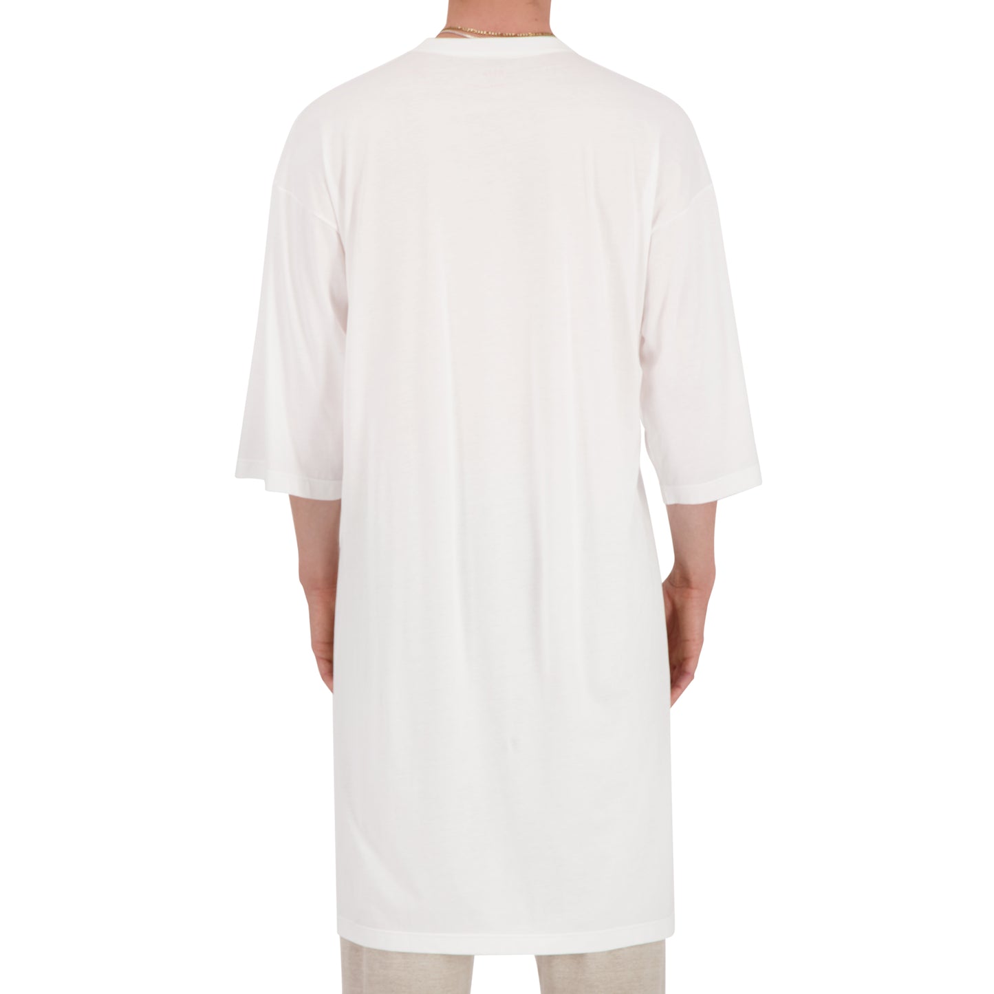 Damien Jersey Cotton Extralong T Shirt White