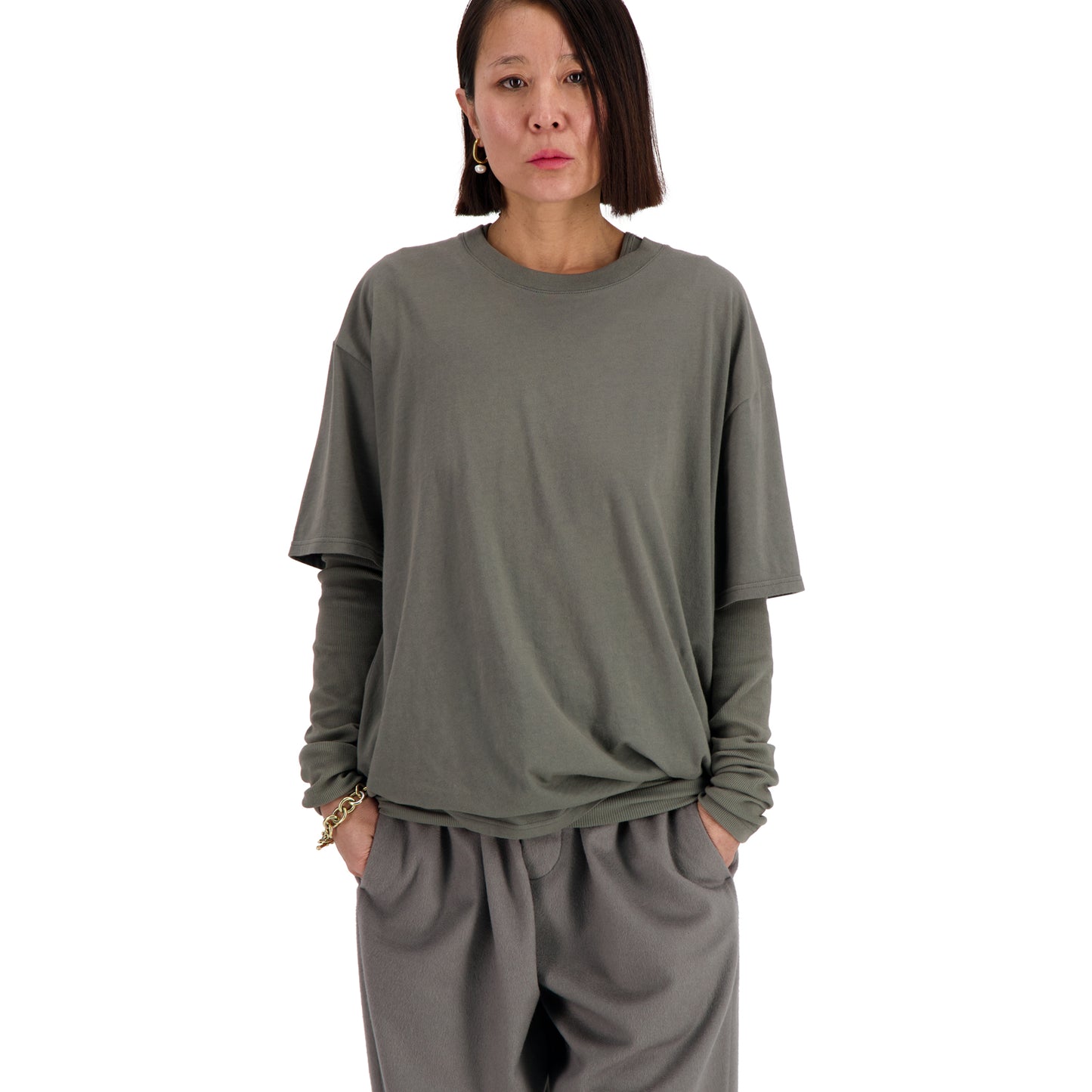 Peter Jersey Cotton T Shirt Weimaraner Grey