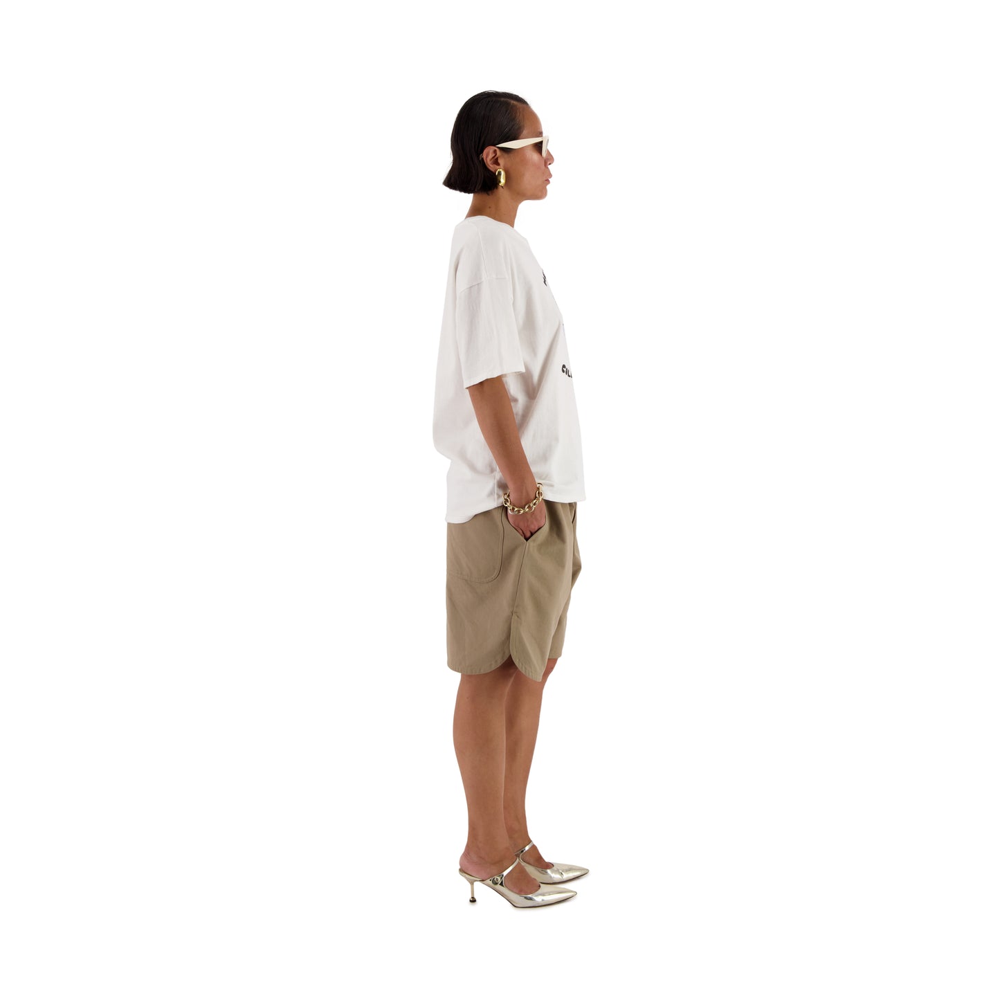 Peter Dolphin Print Jersey Cotton T Shirt White