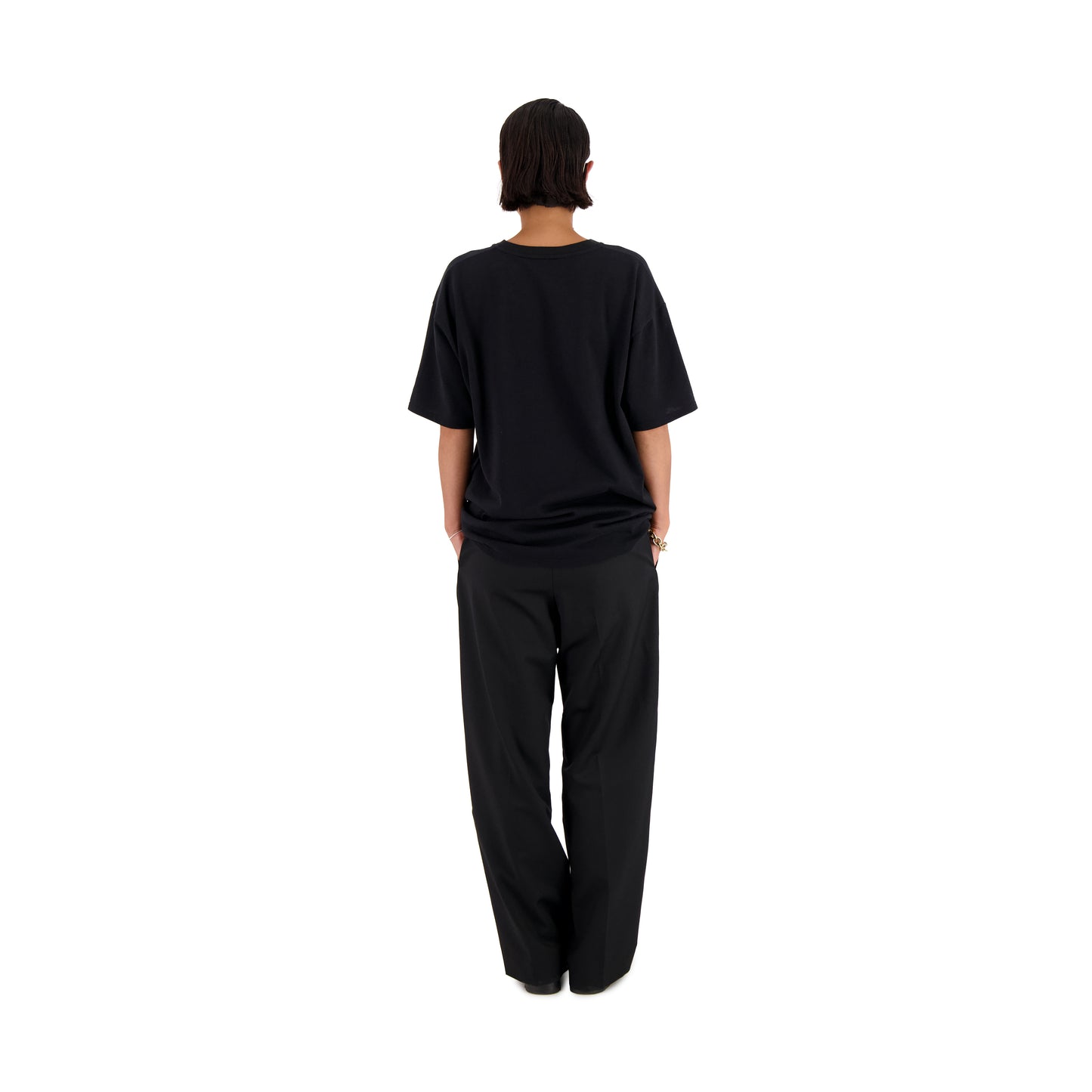Nat Jersey Dolphin Postcard Print Cotton Surfer T Shirt Black