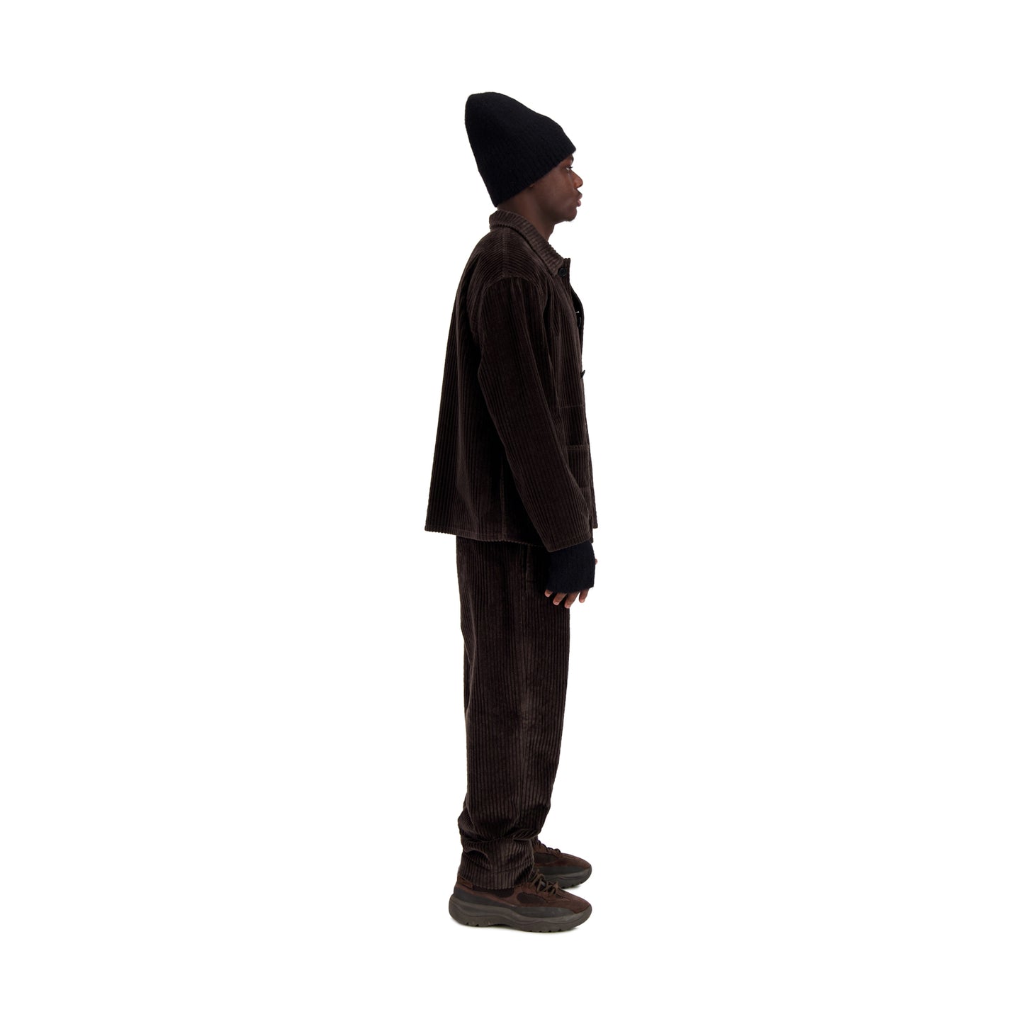 Bill Unlined Exaggerated Wale Cotton Corduroy Workwear Jacket Dark Chocolate Brown