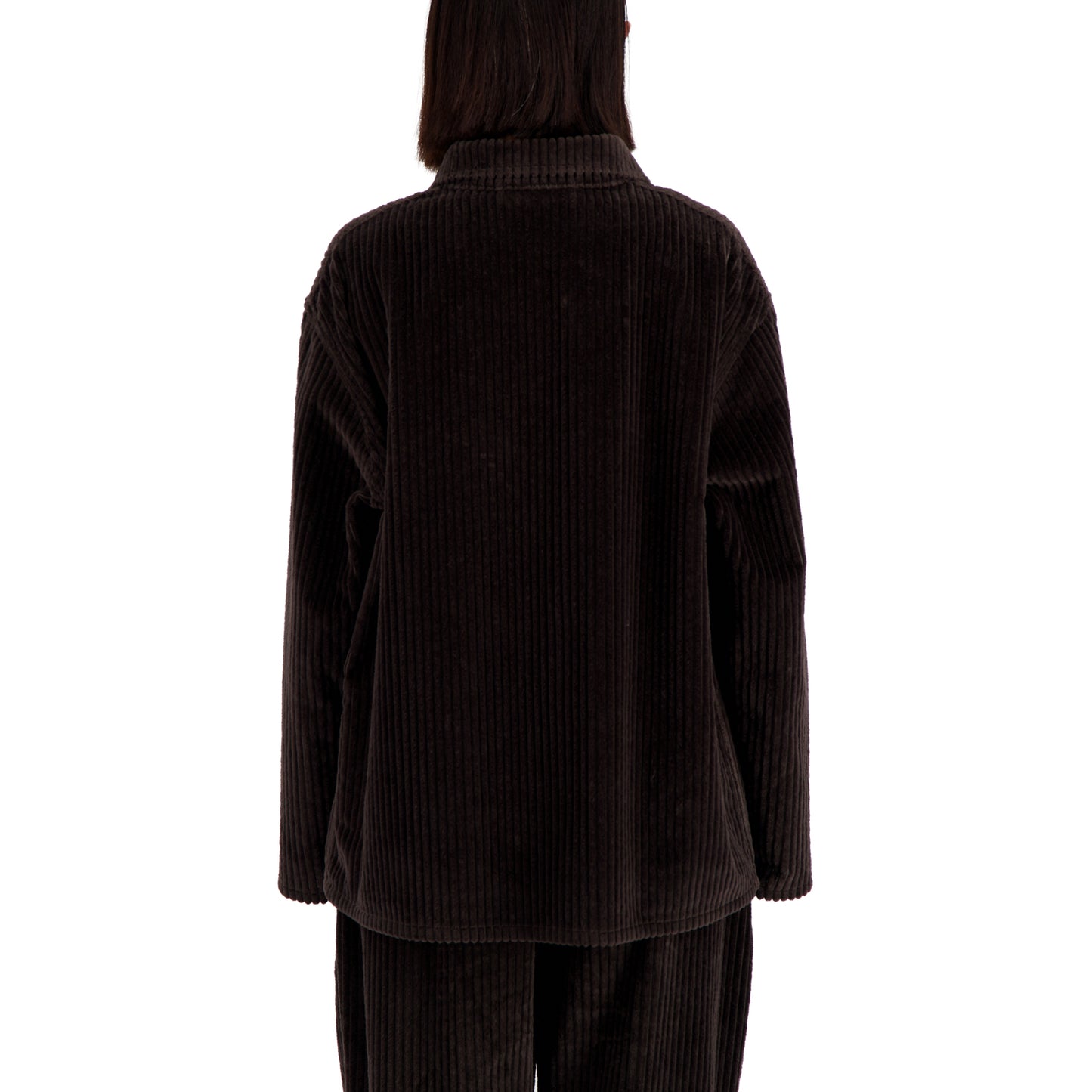 Bill Unlined Exaggerated Wale Cotton Corduroy Workwear Jacket Dark Chocolate Brown