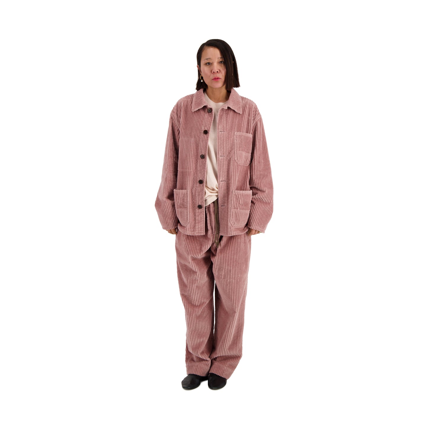 Bill Unlined Exaggerated Wale Cotton Corduroy Workwear Jacket Antique Pink