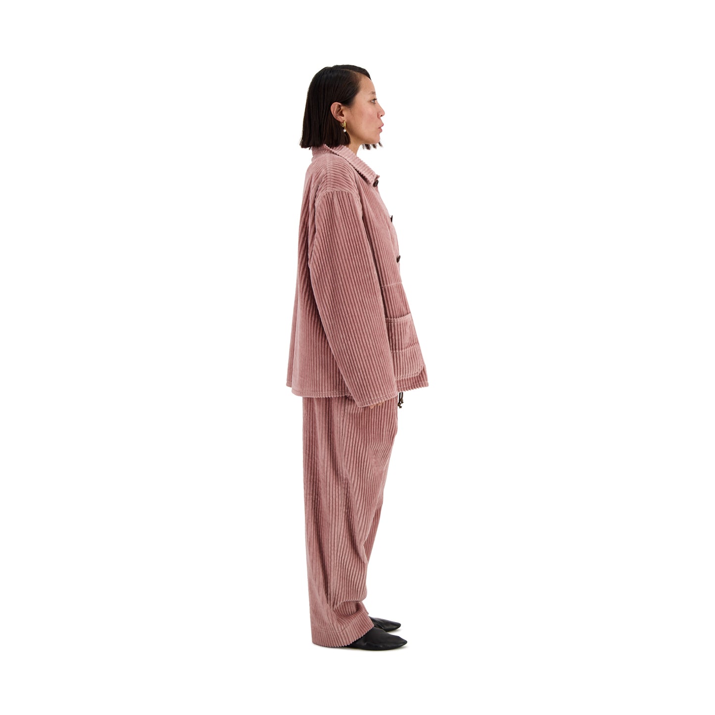 Bill Unlined Exaggerated Wale Cotton Corduroy Workwear Jacket Antique Pink