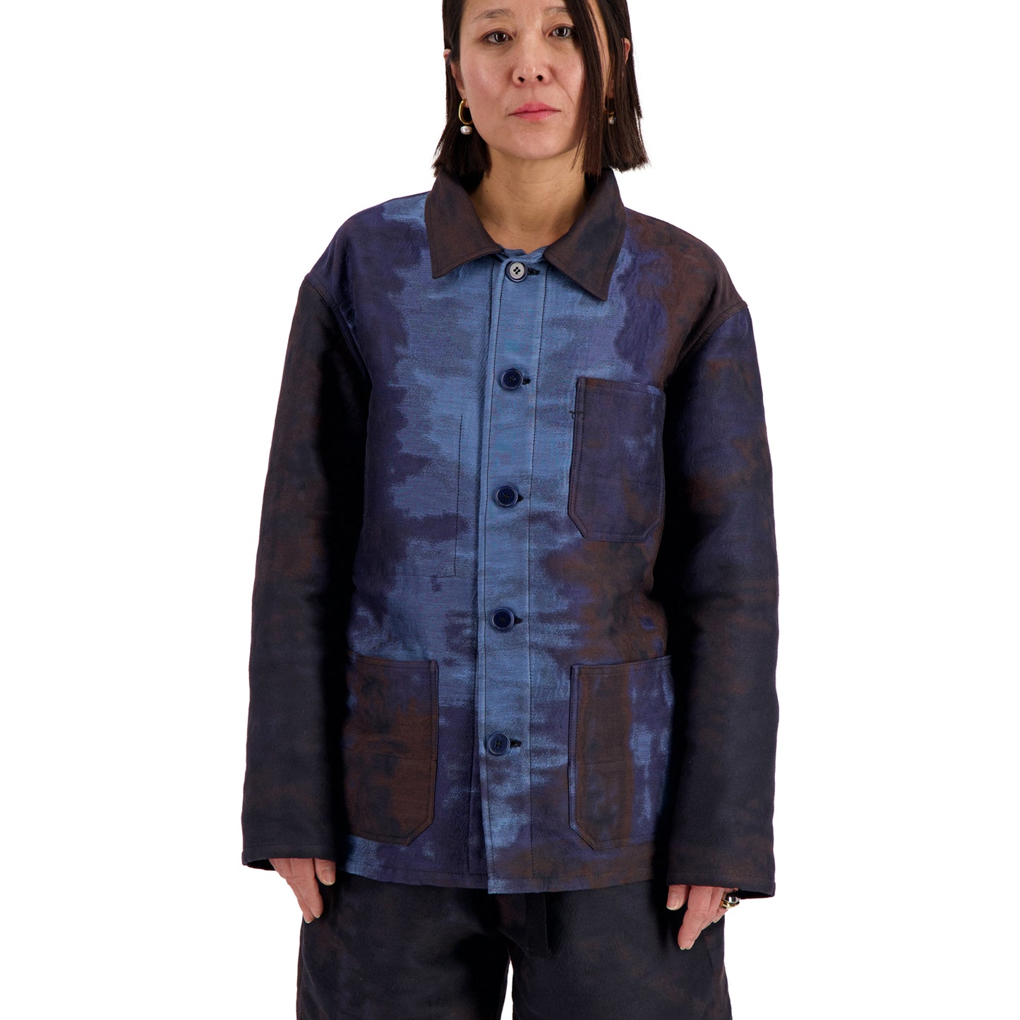 Bill Unlined Cotton Silk Jacquard Workwear Jacket Multi-Color