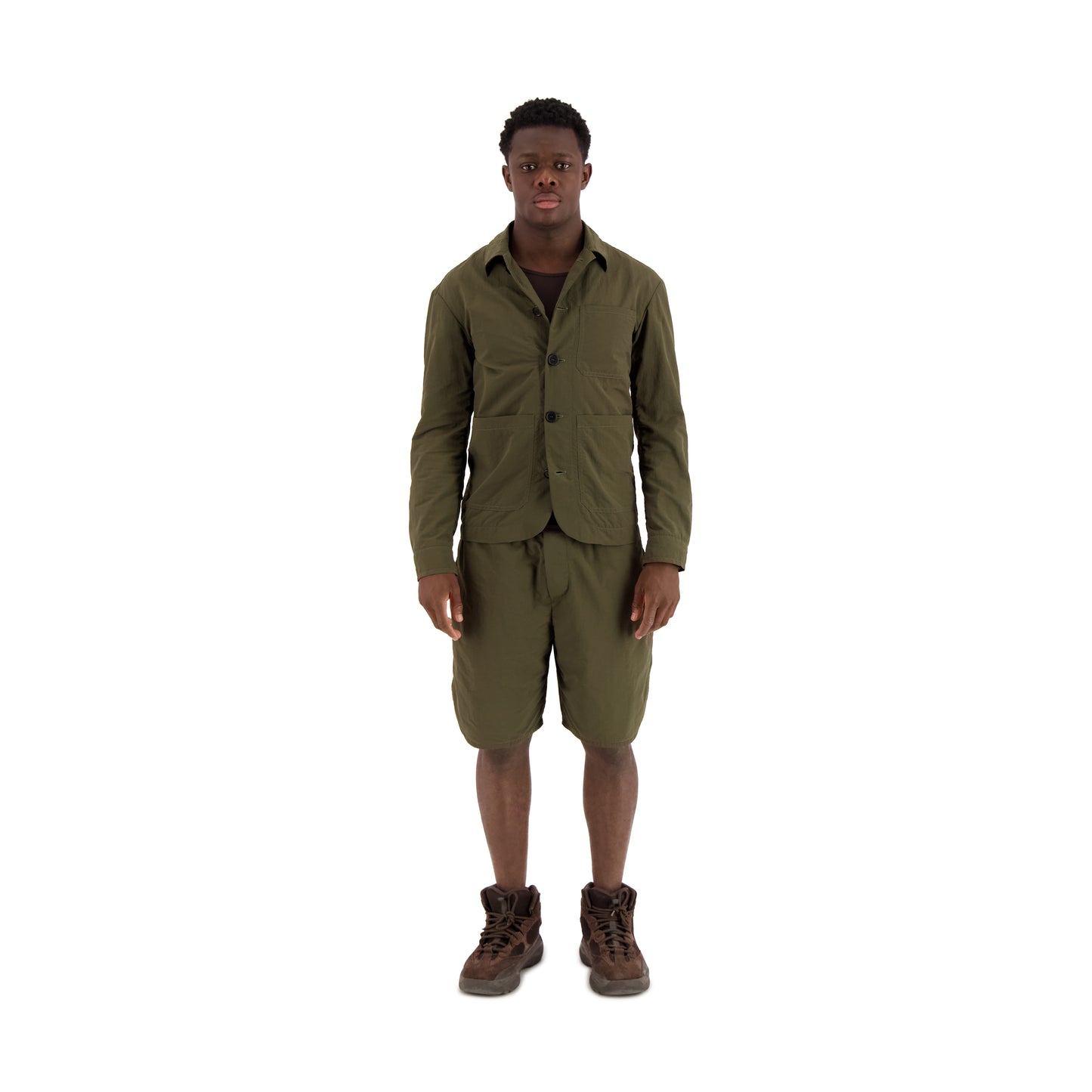 Julian Selflined Nylon Shirt Jacket Dark Khaki Brown