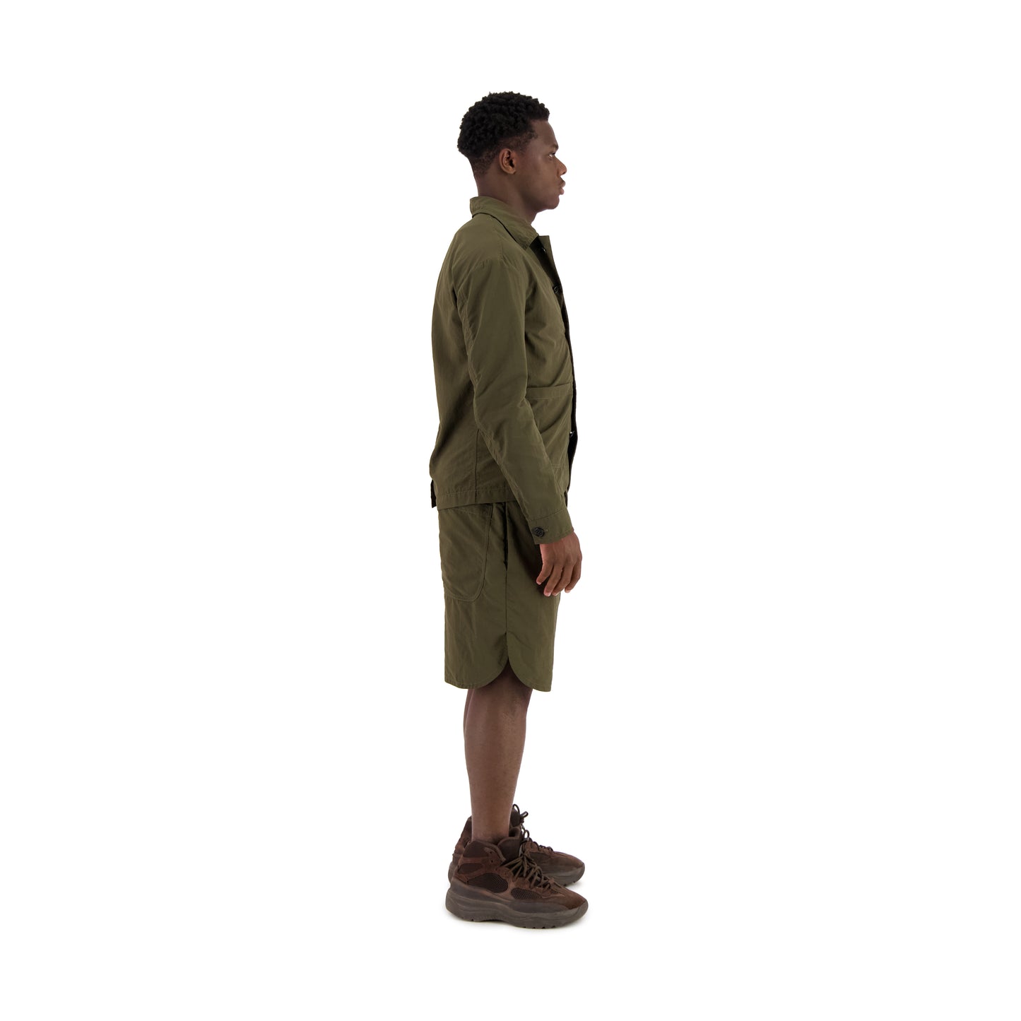 Julian Selflined Nylon Shirt Jacket Dark Khaki Brown