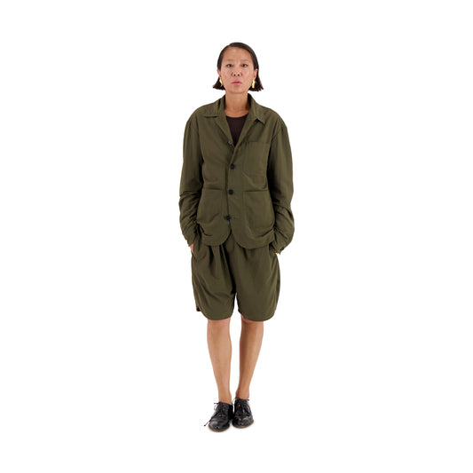 Julian Selflined Nylon Shirt Jacket Dark Khaki Brown