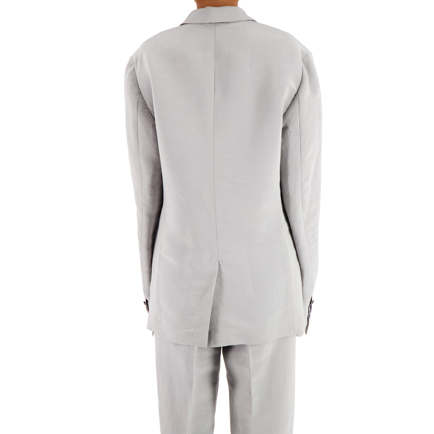 Udo Unlined Raw Silk 2 Button Notch Lapel Jacket Ice Blue