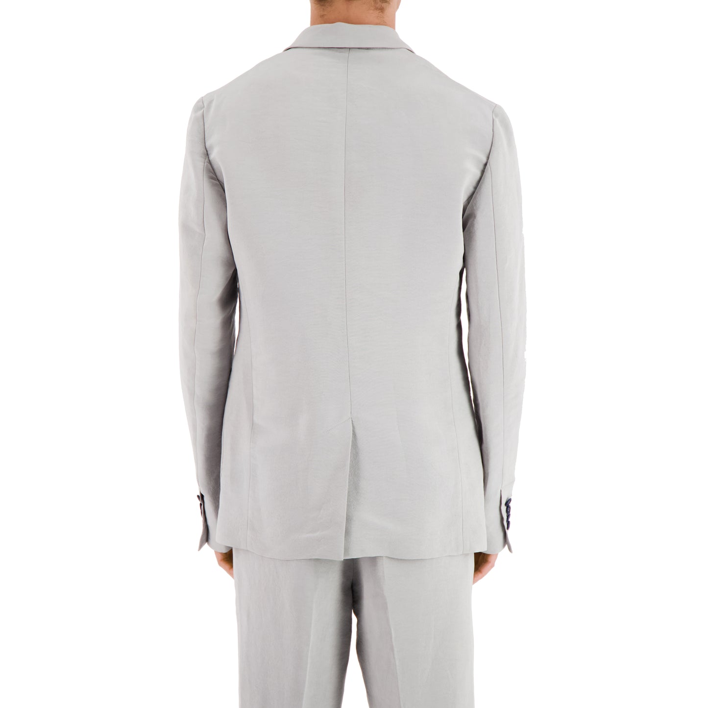 Udo Unlined Raw Silk 2 Button Notch Lapel Jacket Ice Blue