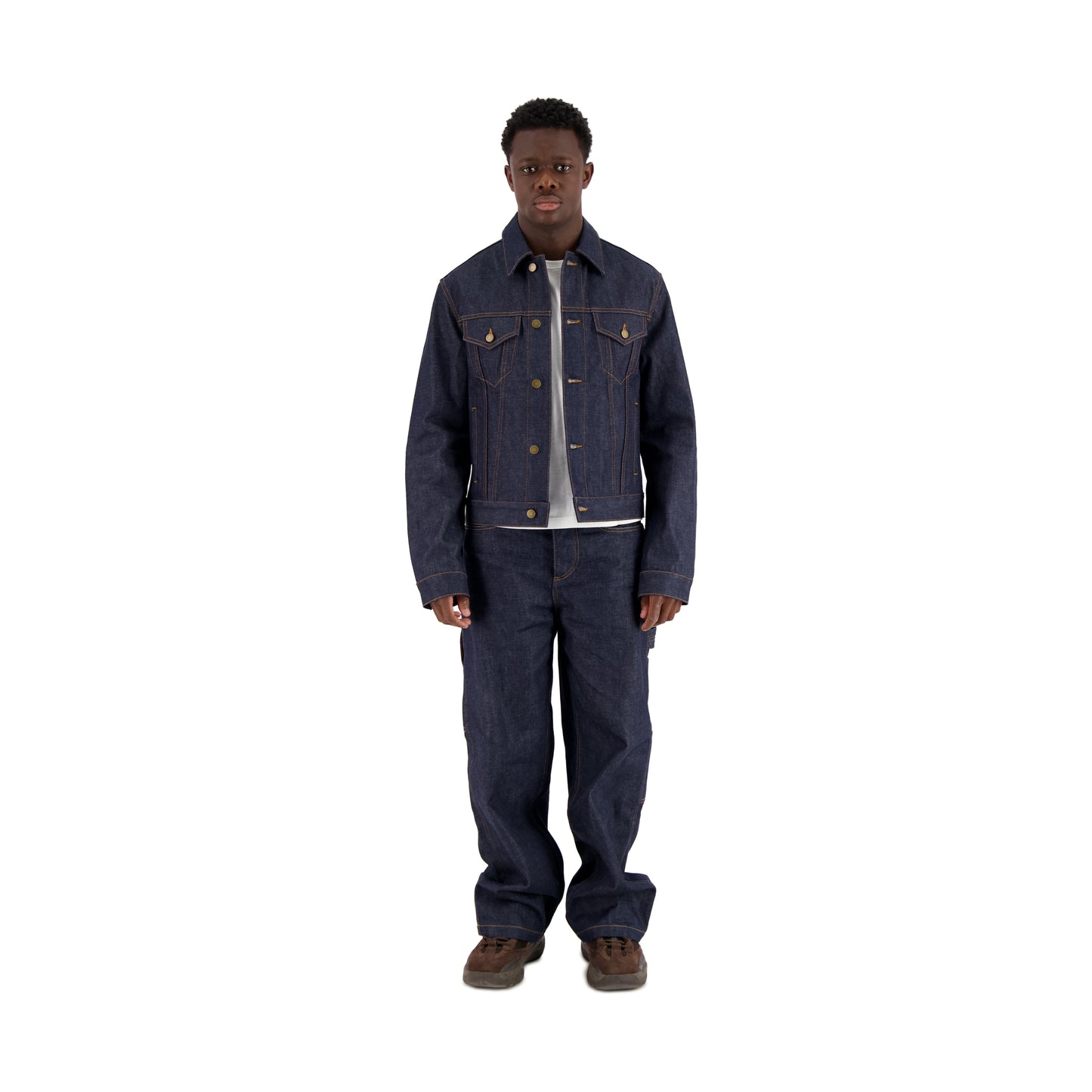 Lilo Unlined Trucker Raw Denim Jacket Midnight Blue