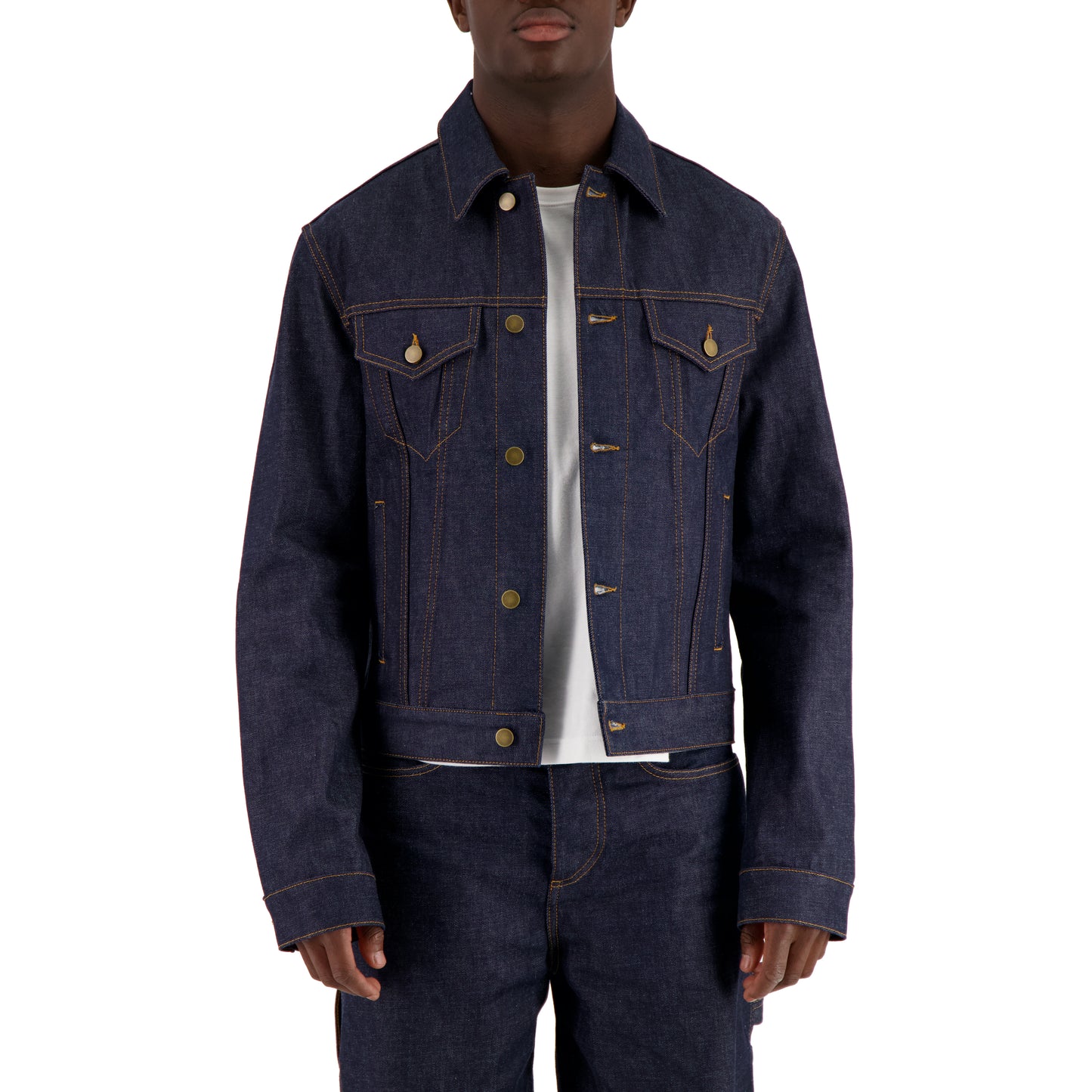 Lilo Unlined Trucker Raw Denim Jacket Midnight Blue