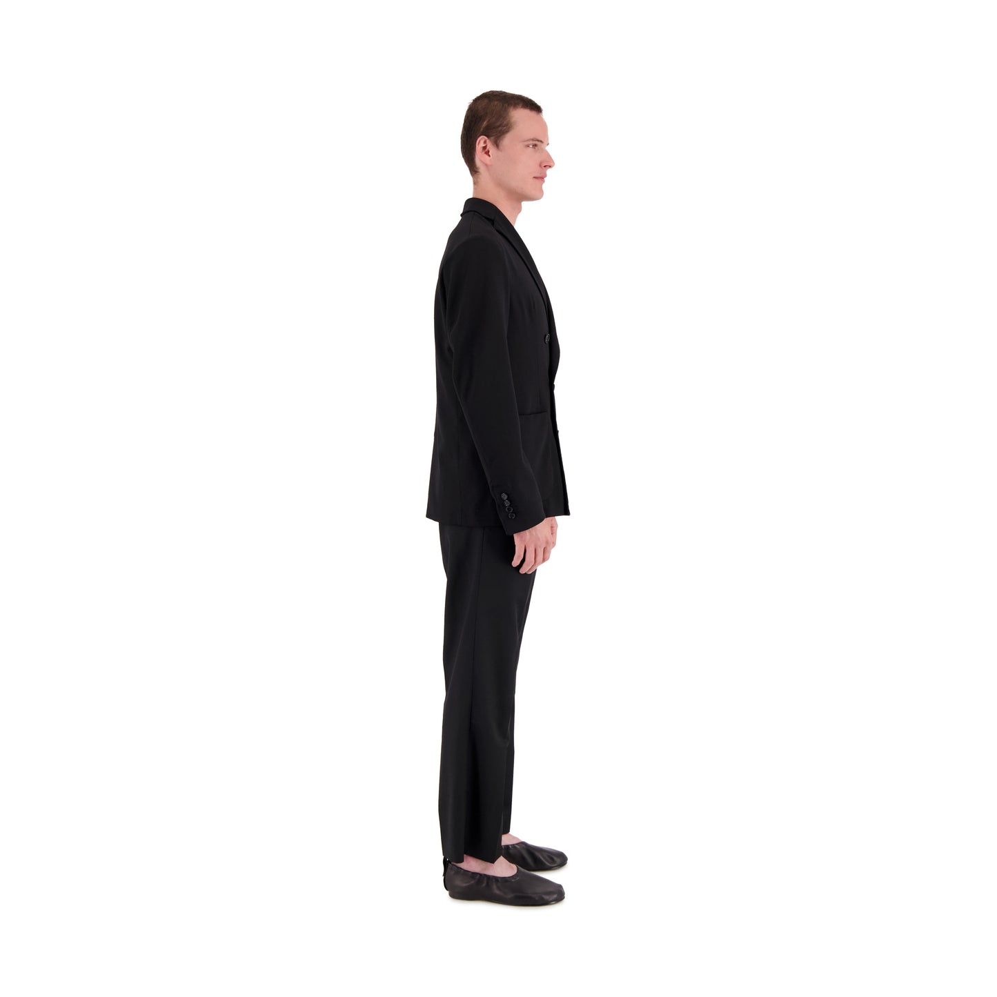 Lucien Unlined Double Breasted Wool Jacket Black