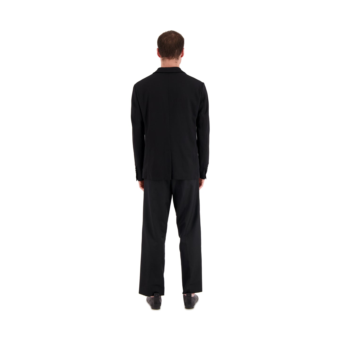 Lucien Unlined Double Breasted Wool Jacket Black